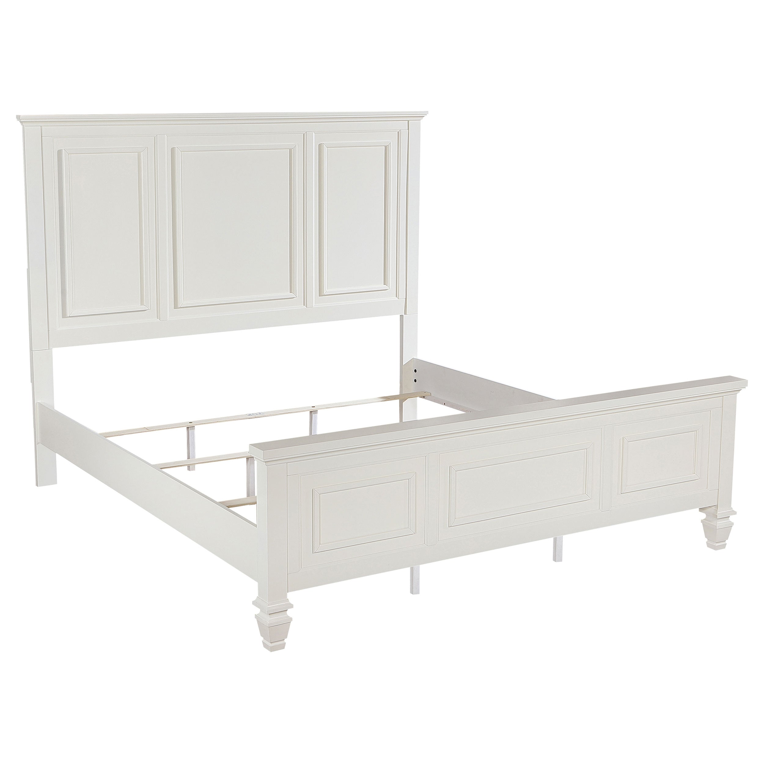 Sandy Beach 63-inch Eastern King Wood Panel Bed Cream White — view 1