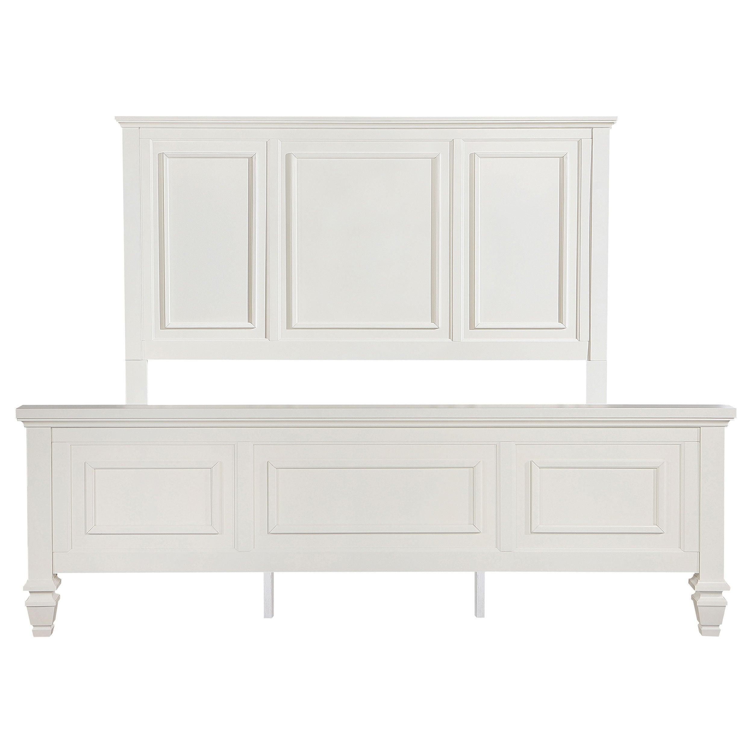 Sandy Beach 63-inch Eastern King Wood Panel Bed Cream White — view 4