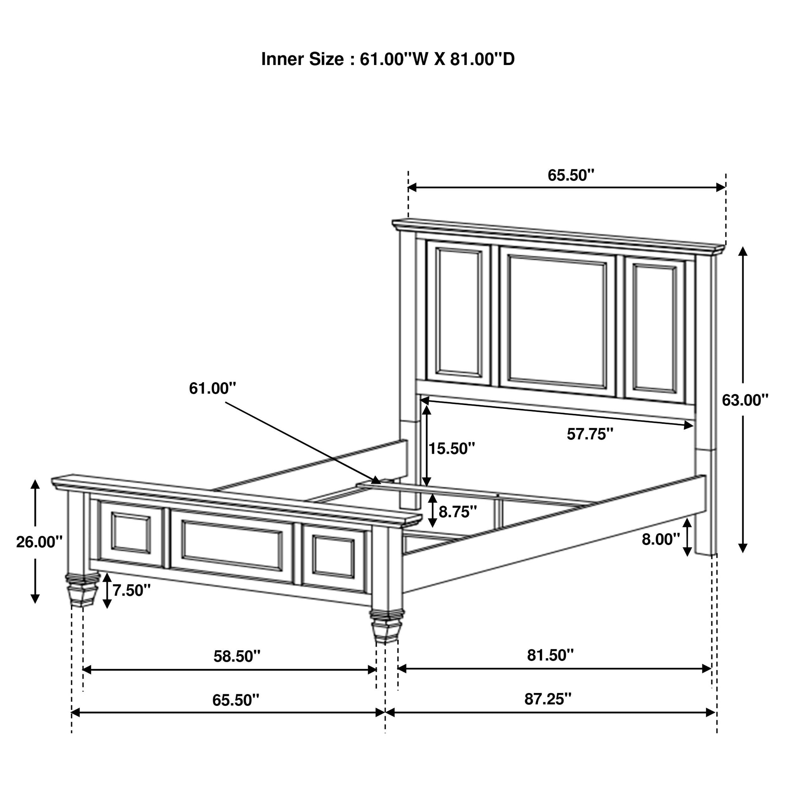 Sandy Beach 5-piece Queen Bedroom Set Cream White — view 16