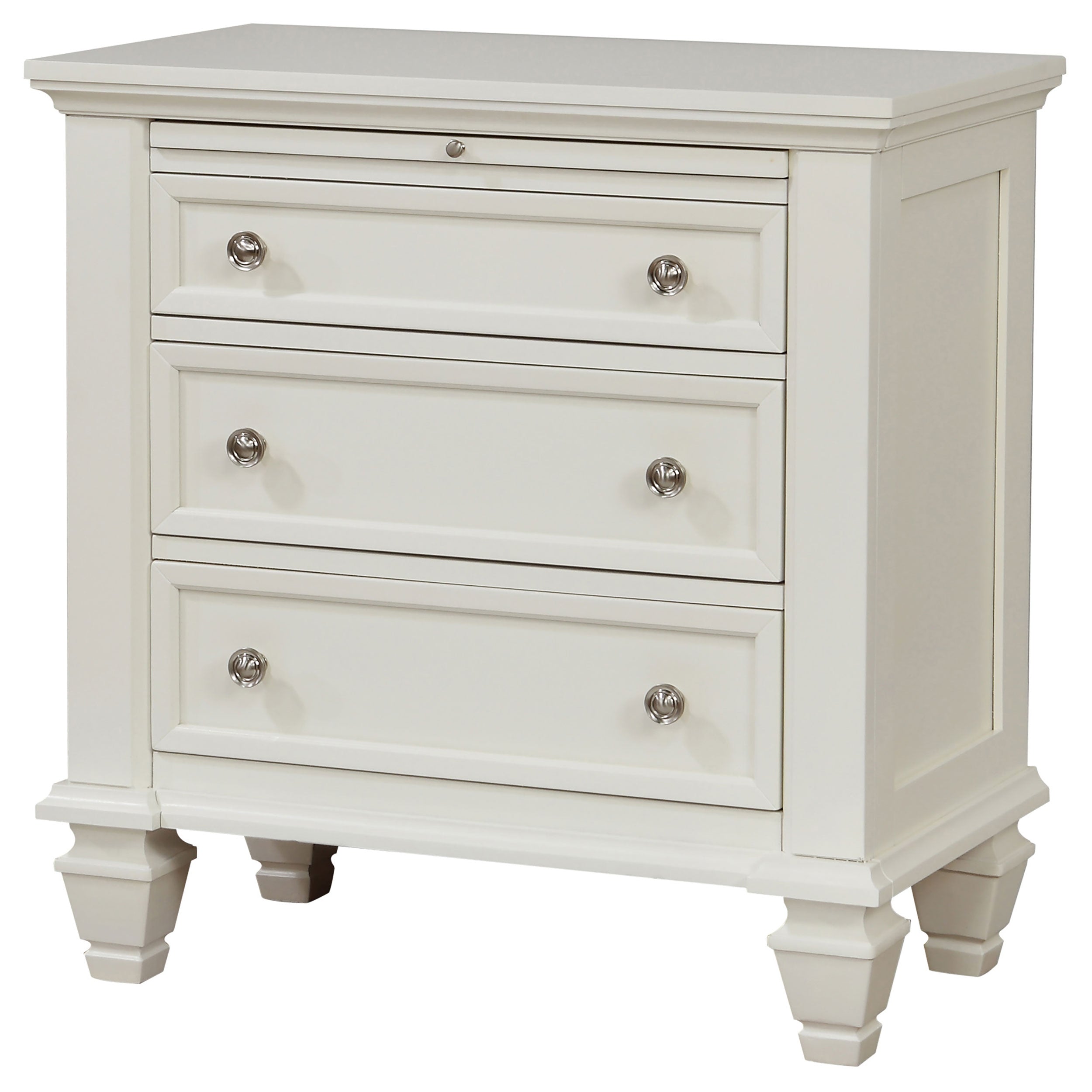 Sandy Beach 3-drawer Nightstand Cream White — view 4