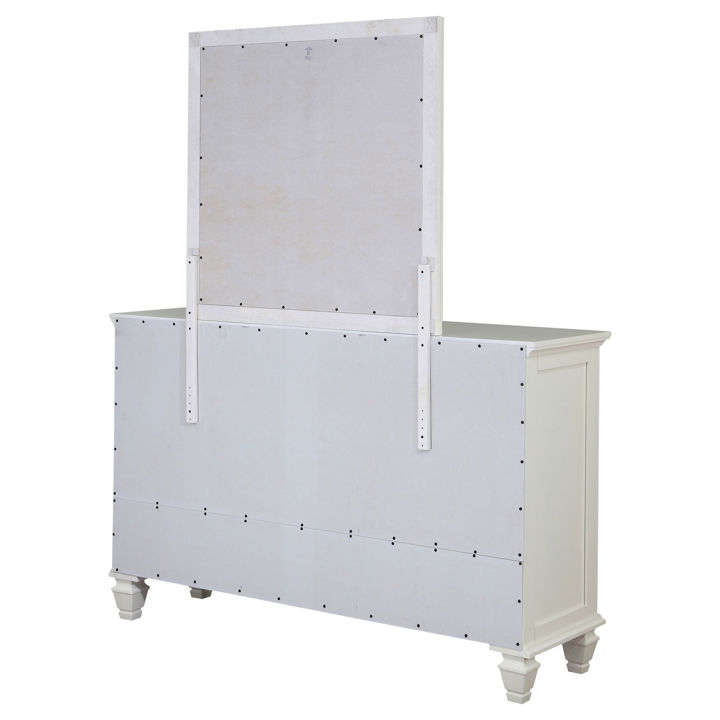 Sandy Beach 11-drawer Dresser with Mirror Cream White — view 8