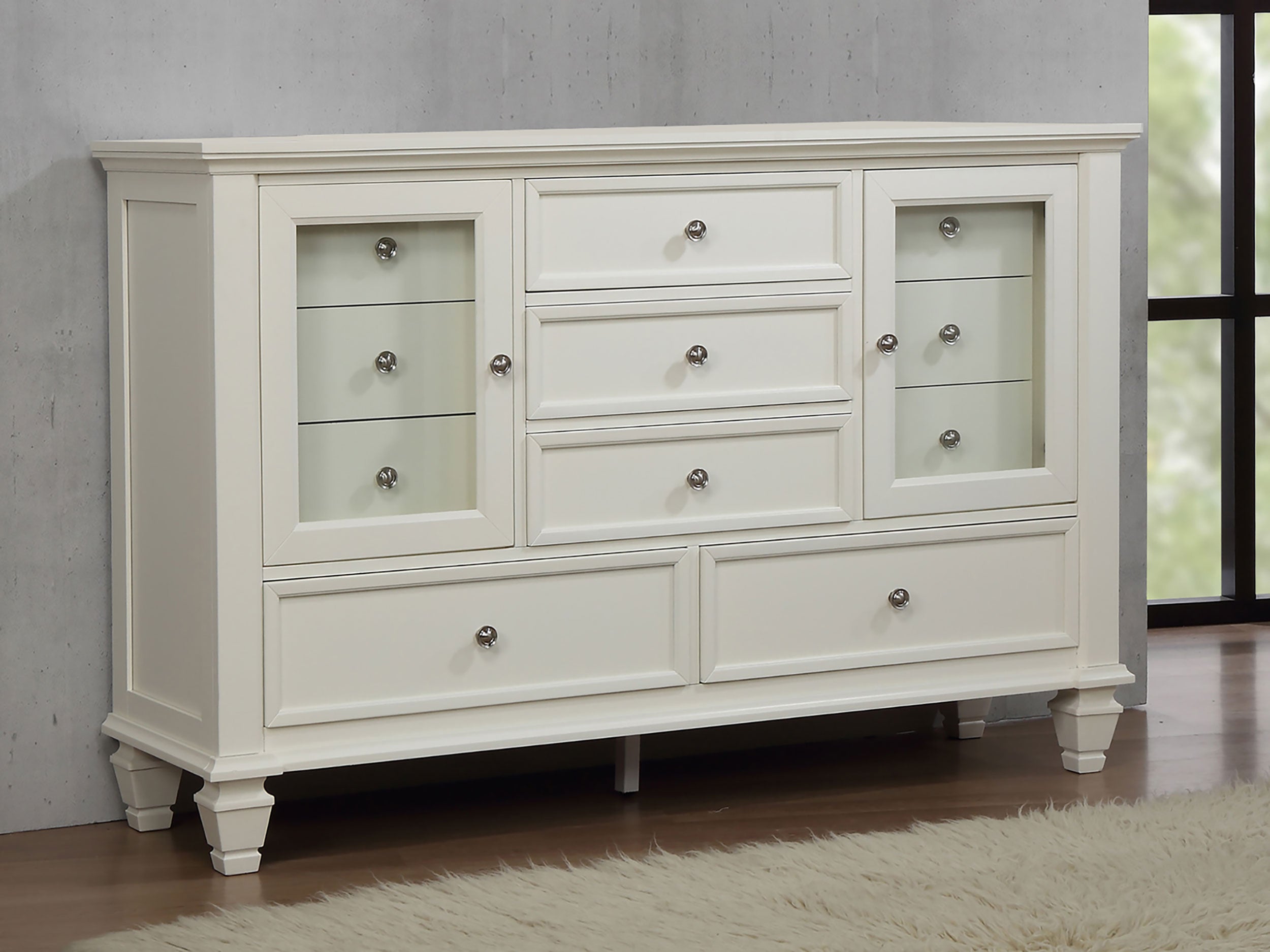 Sandy Beach 11-drawer Dresser Cream White — view 2