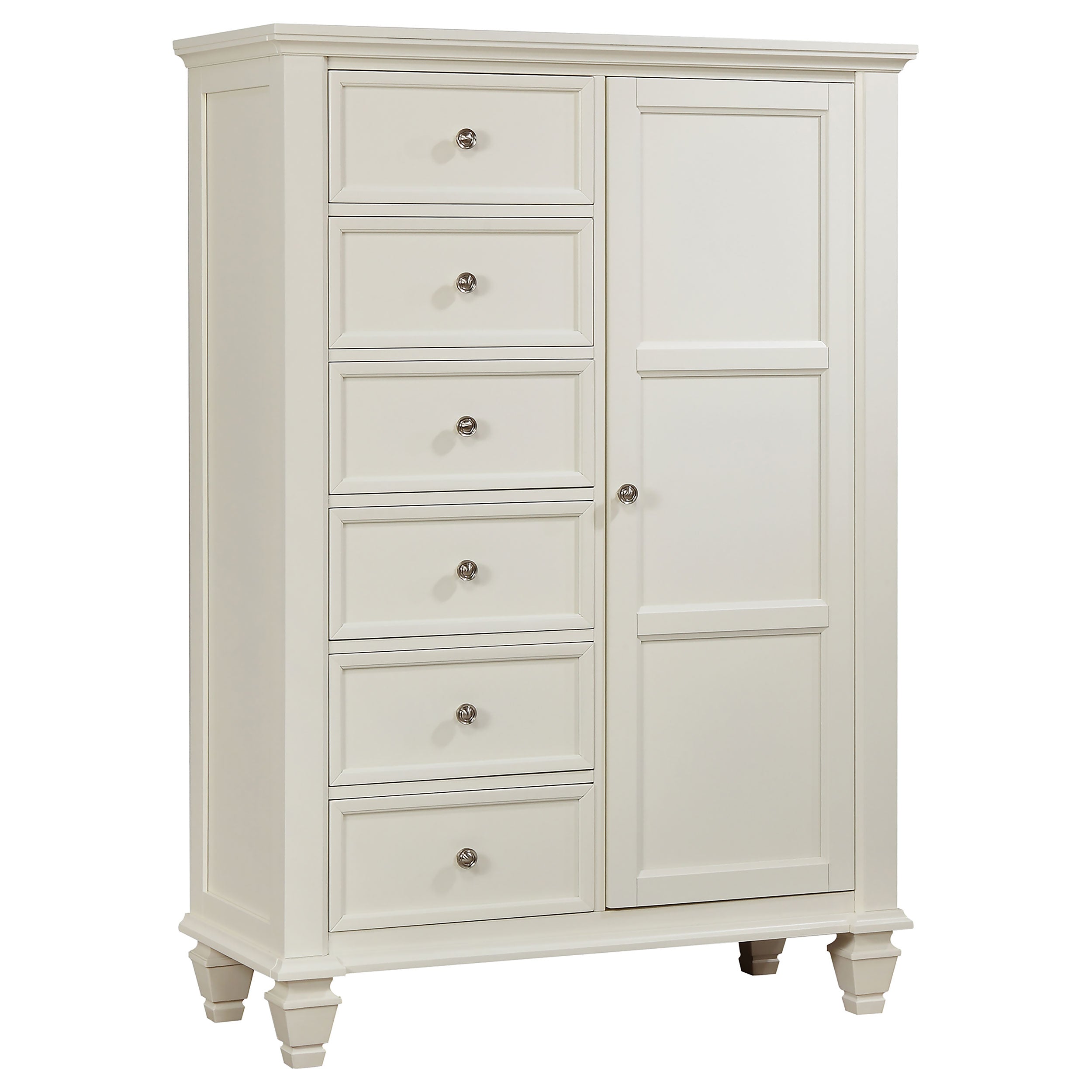 Sandy Beach 8-drawer Door Chest Cream White — view 1