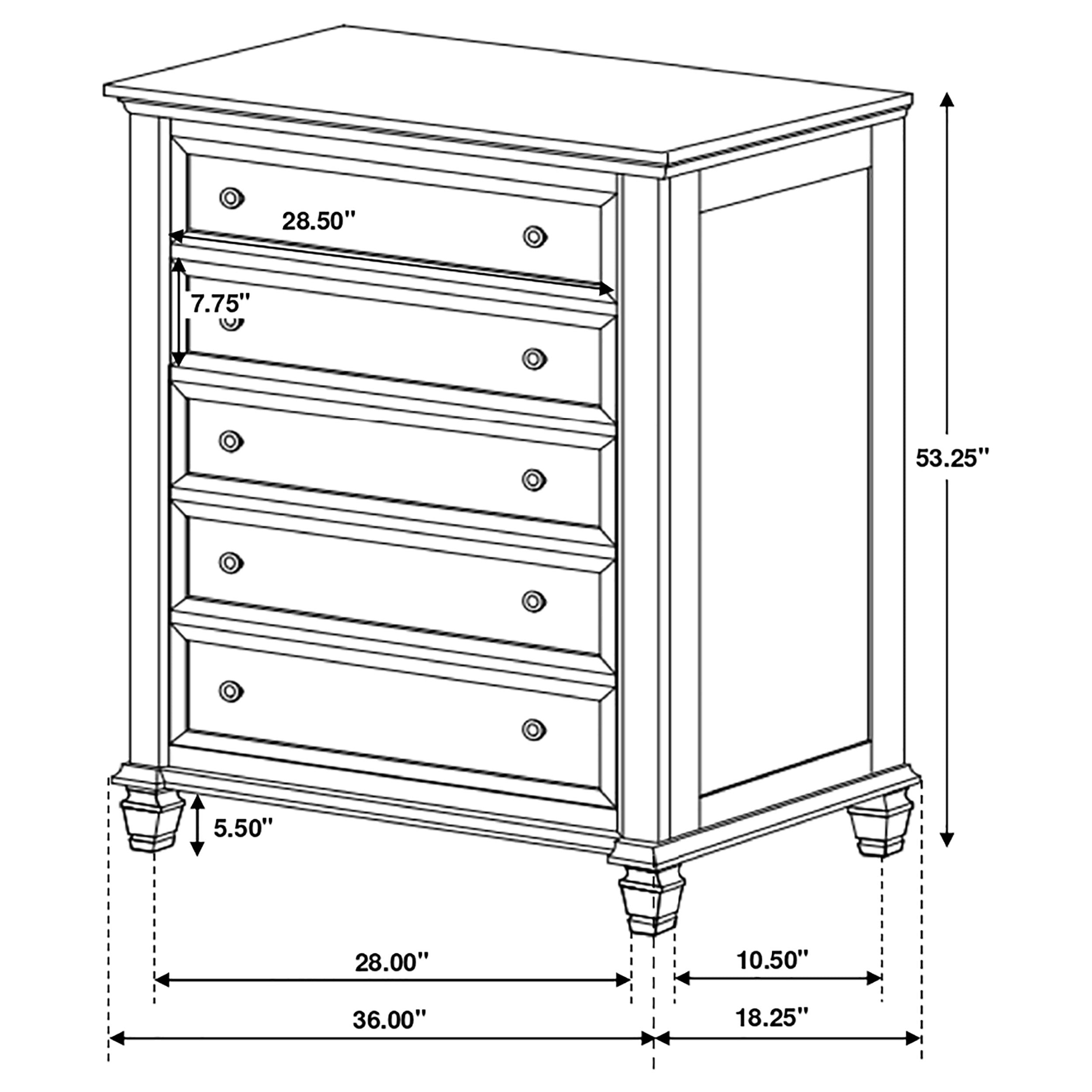 Sandy Beach 5-piece Eastern King Bedroom Set Cream White — view 18