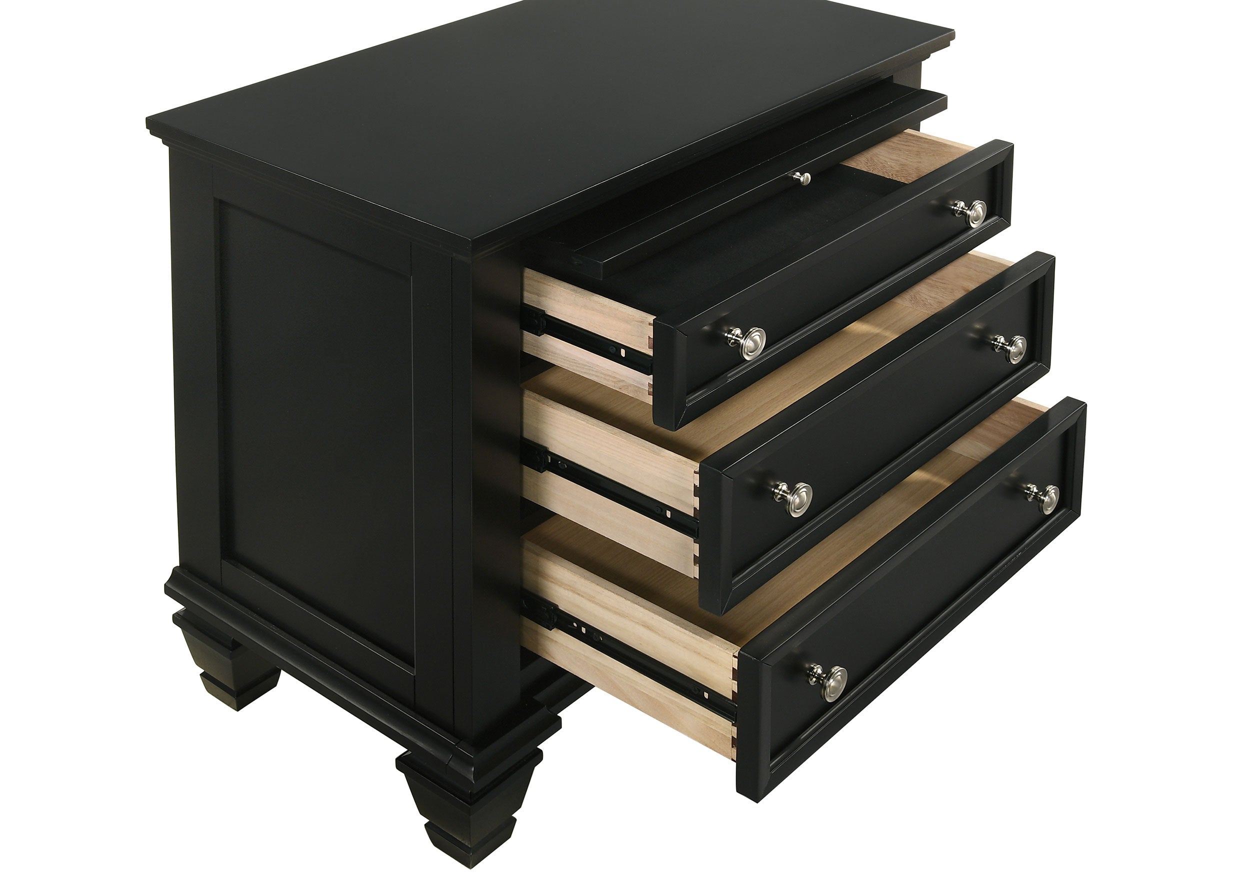 Sandy Beach 3-drawer Nightstand Black — view 11