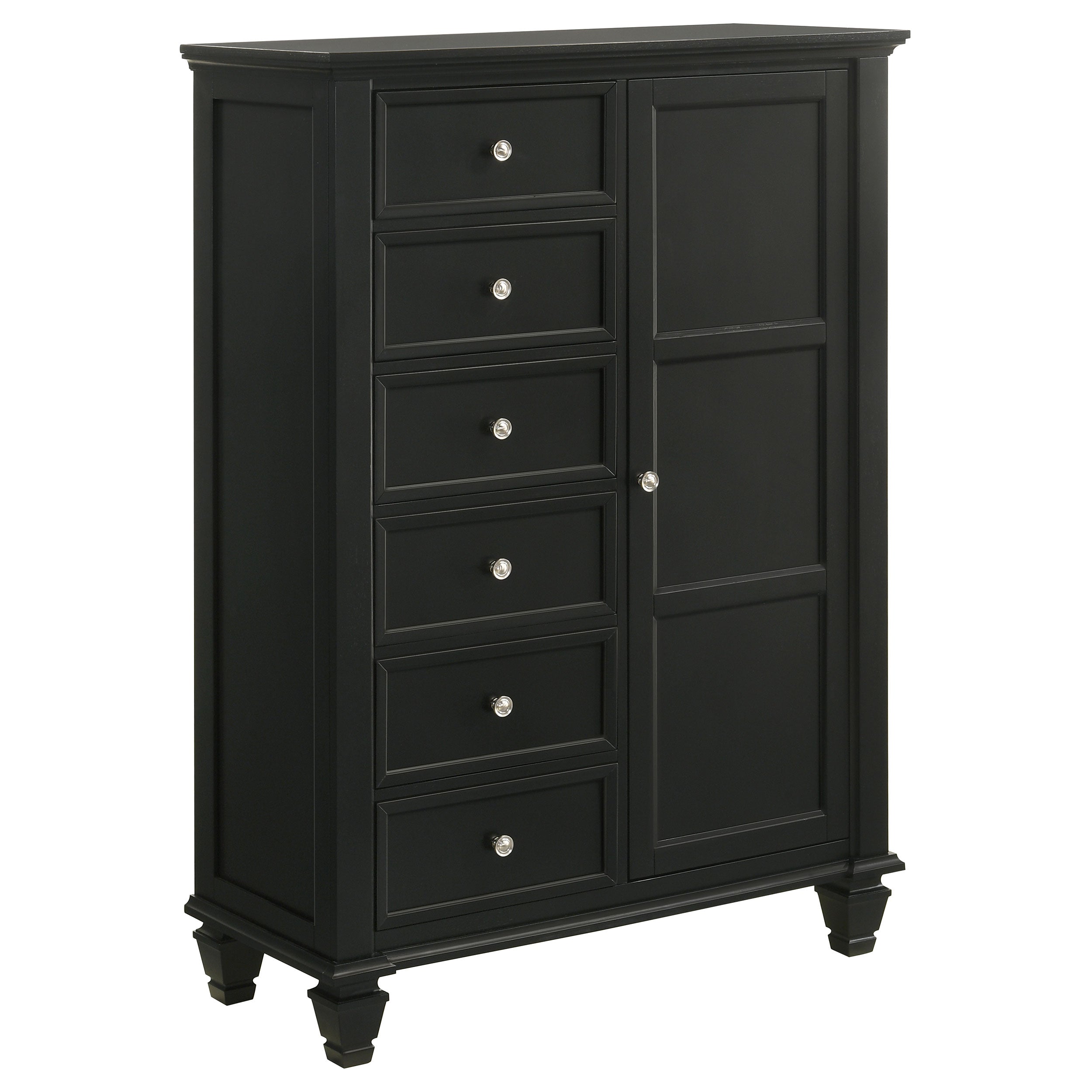 Sandy Beach 8-drawer Door Chest Black — view 1