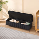Wide Upholstered Velvet Storage Soft Bench Ottoman With Metal Legs