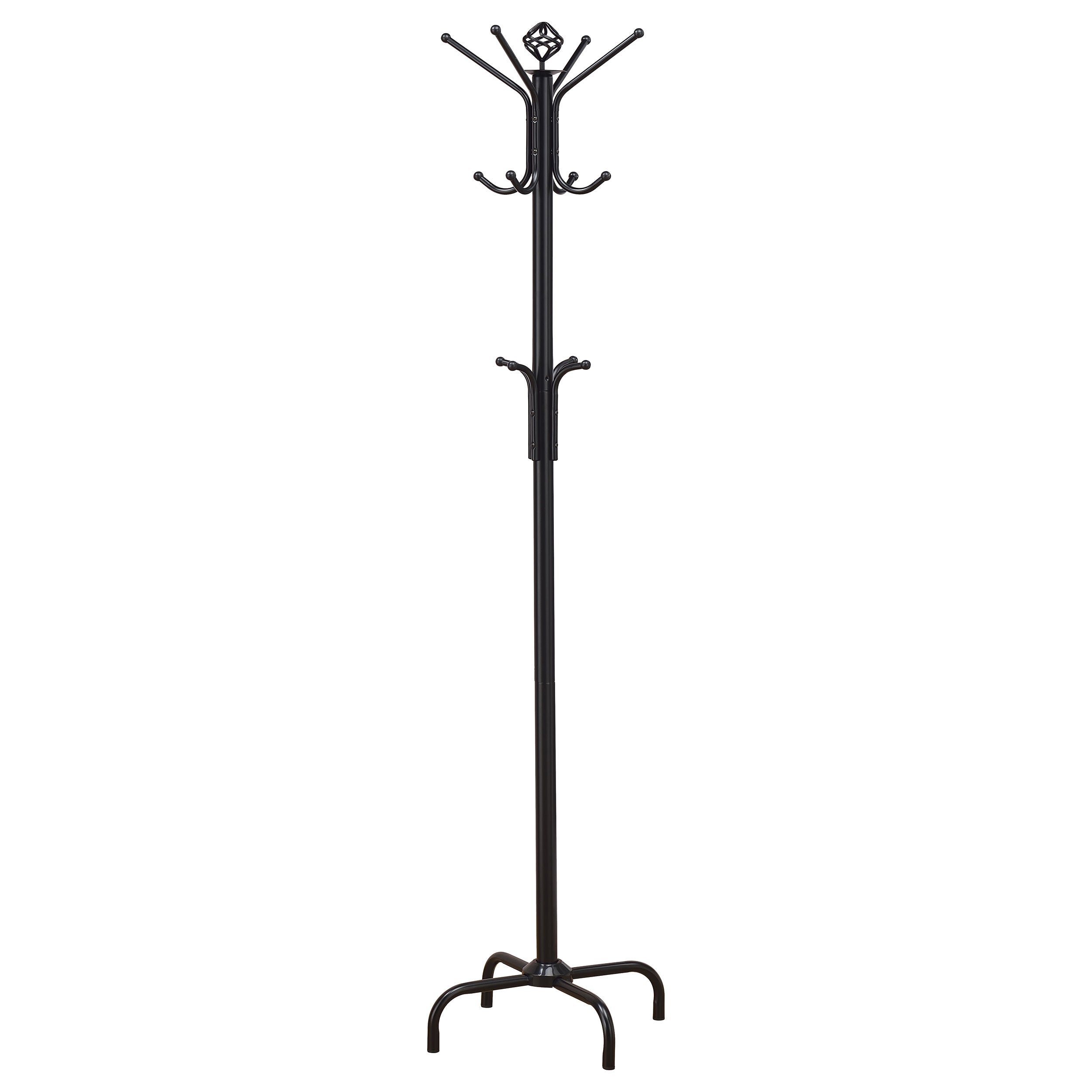 Collier 12 Hook Freestanding Coat Rack Hat Hanger Black — view 1
