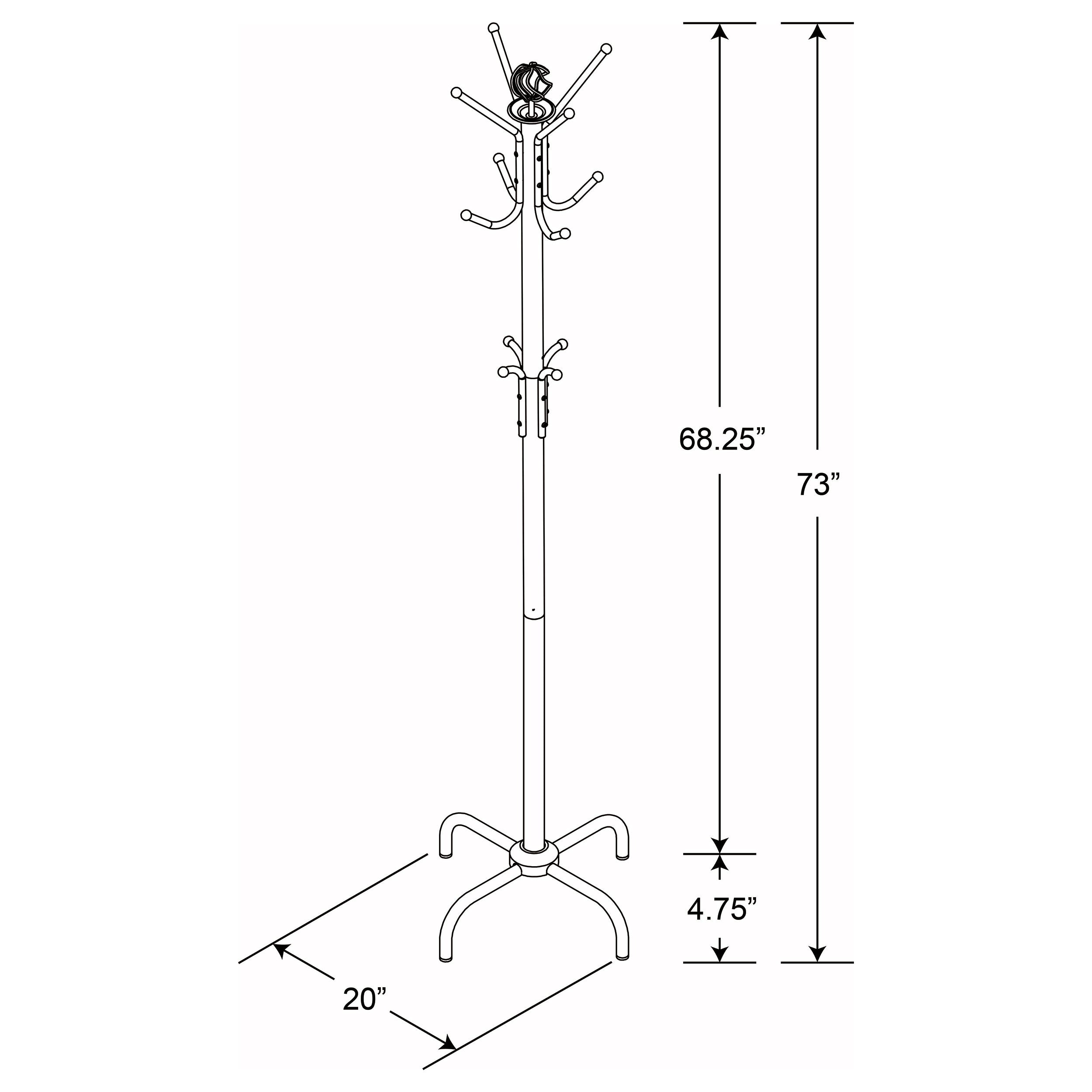 Collier 12 Hook Freestanding Coat Rack Hat Hanger Black — view 3