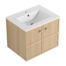 Wall Mounted Bathroom Vanity With Ceramic Sink And 2 Soft Closing Doors