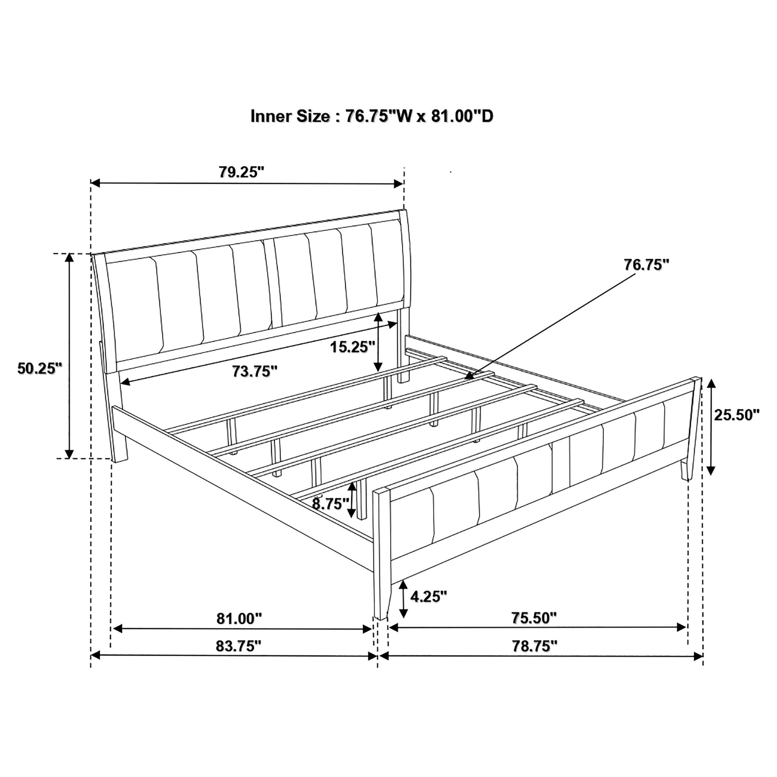 Carlton Wood Eastern King Panel Bed Cappuccino — view 10