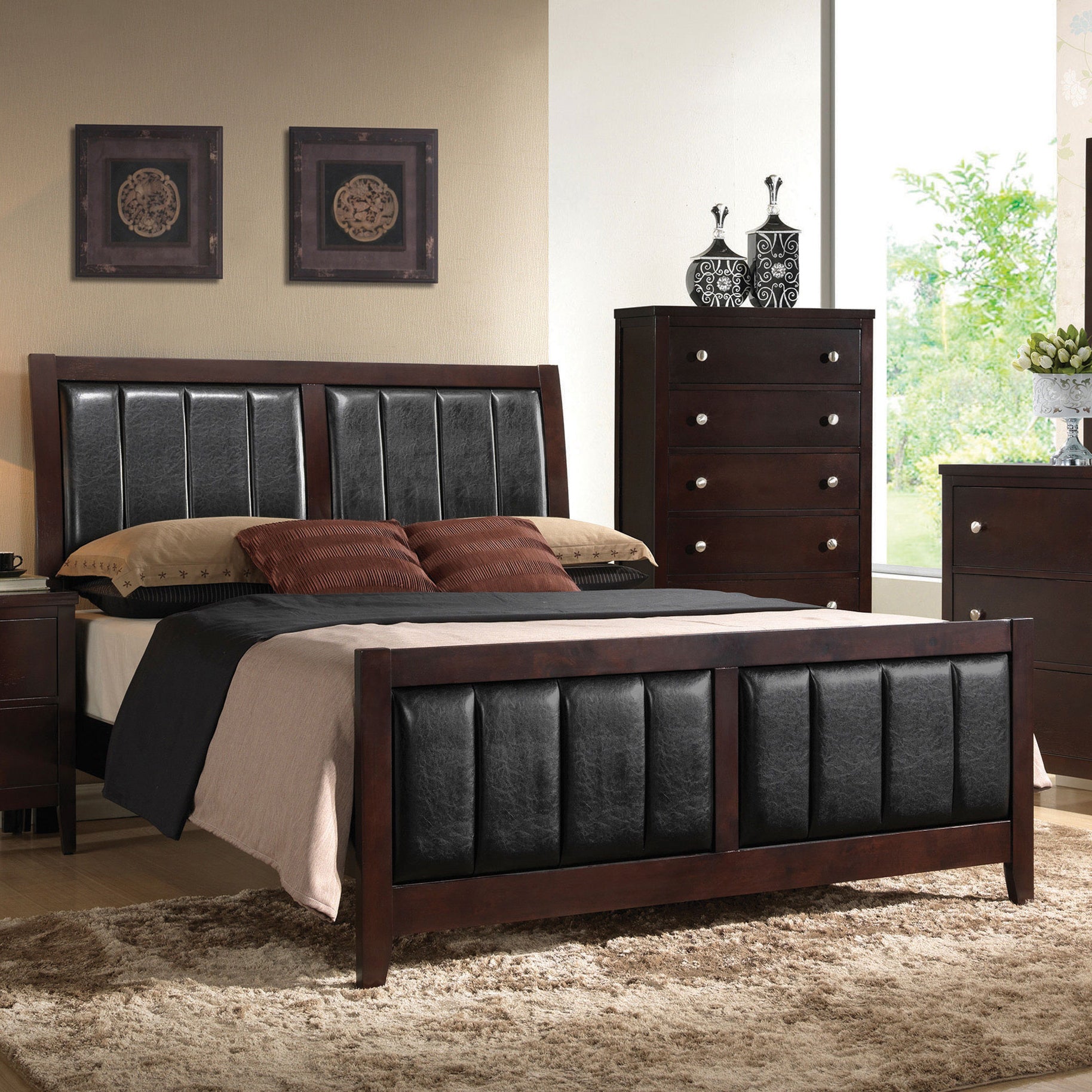 Carlton Wood California King Panel Bed Cappuccino — view 2