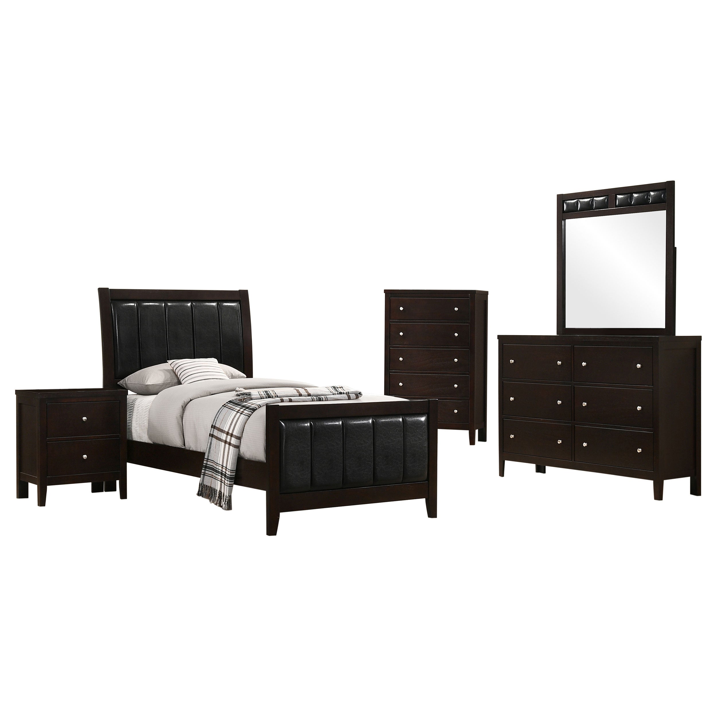 Carlton 5-piece Twin Bedroom Set Cappuccino — view 2