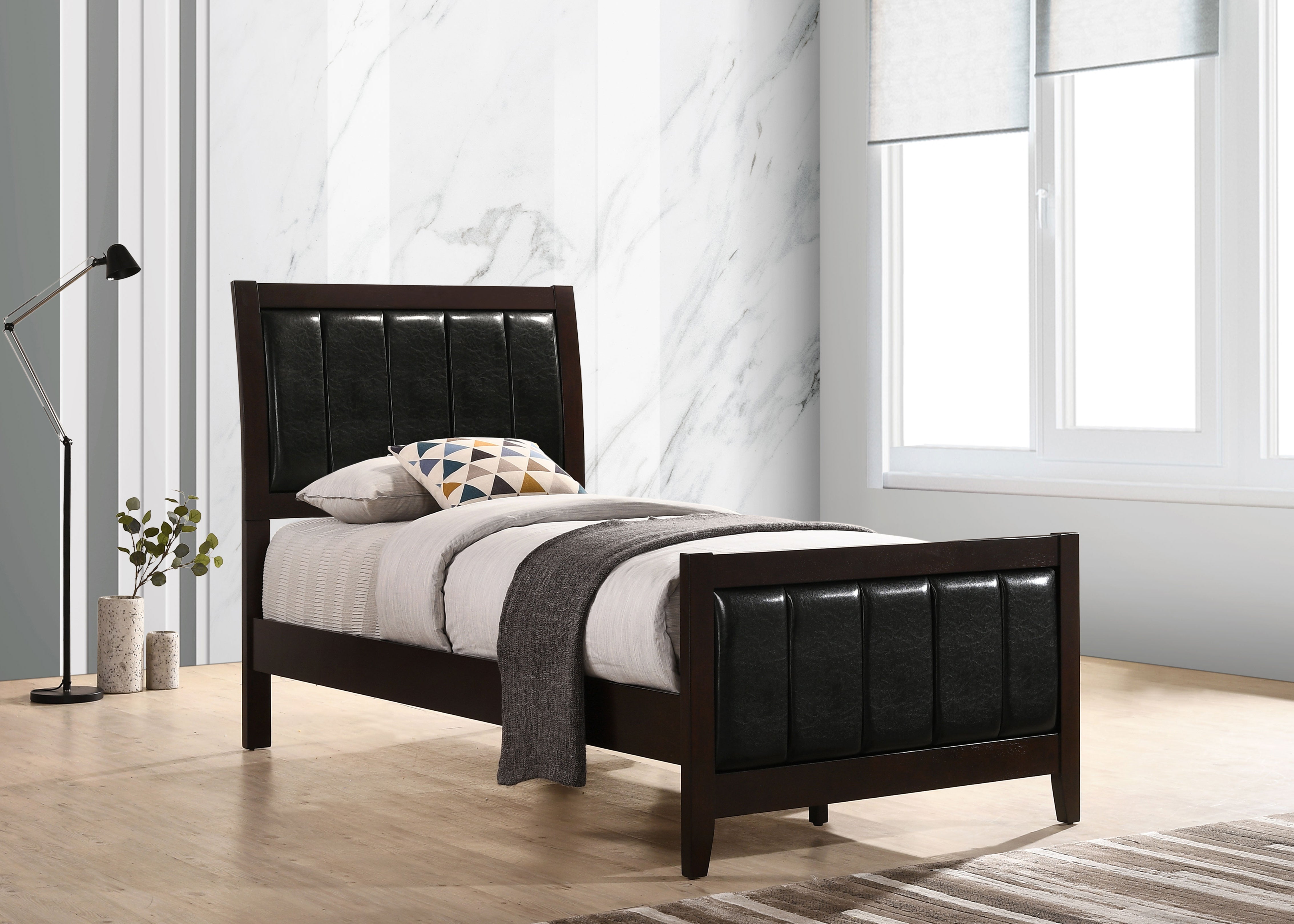 Carlton Wood Twin Panel Bed Cappuccino — view 2