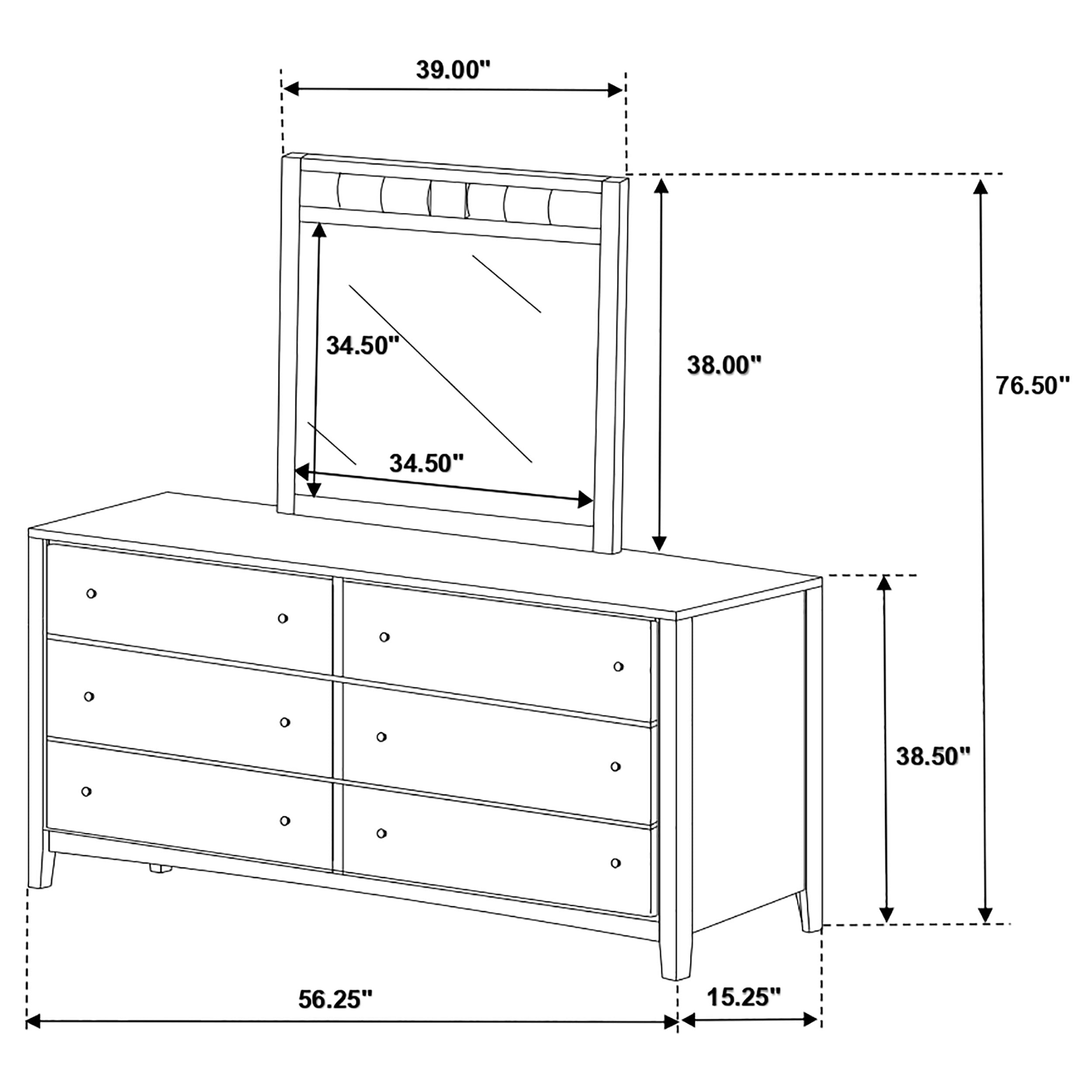 Carlton 6-drawer Dresser with Mirror Cappuccino — view 12