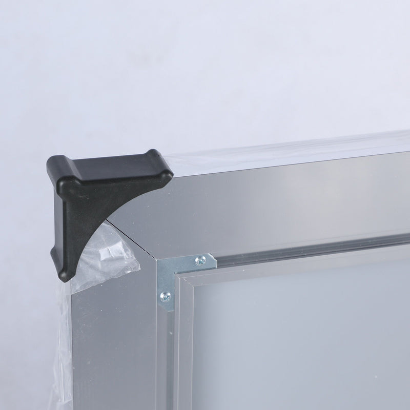 Modern LED Bathroom Vanity Mirror With Aluminum Frame, 45° Beveled Lights, Anti Fog - Silver