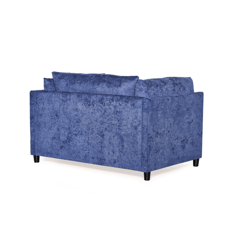 Modern Club Chair With Textured Upholstery And Pillow Accents - Navy Blue