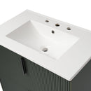 Bathroom Vanity With Ceramic Sink, Fluted Design