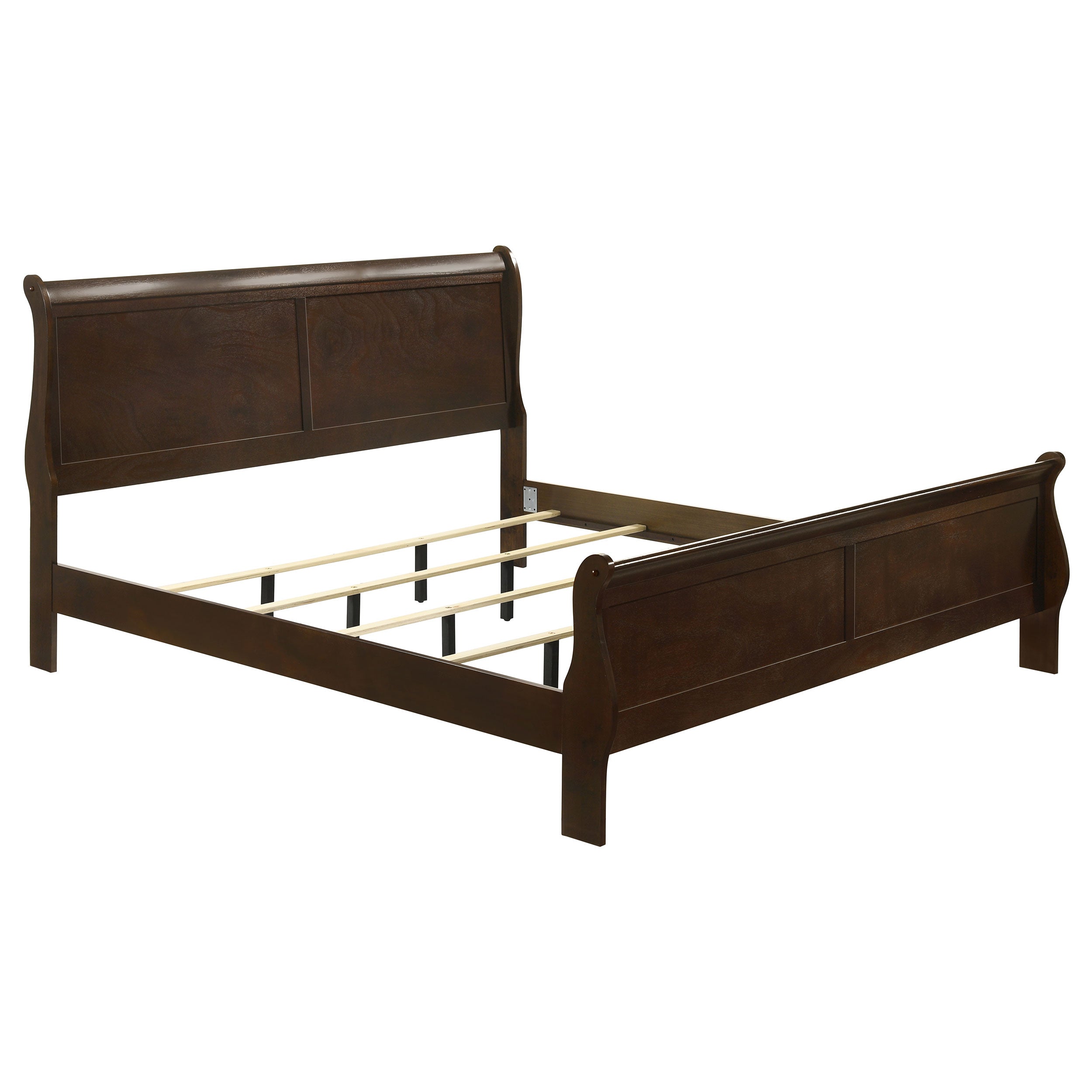 Louis Philippe Wood Eastern King Sleigh Bed Cappuccino — view 1