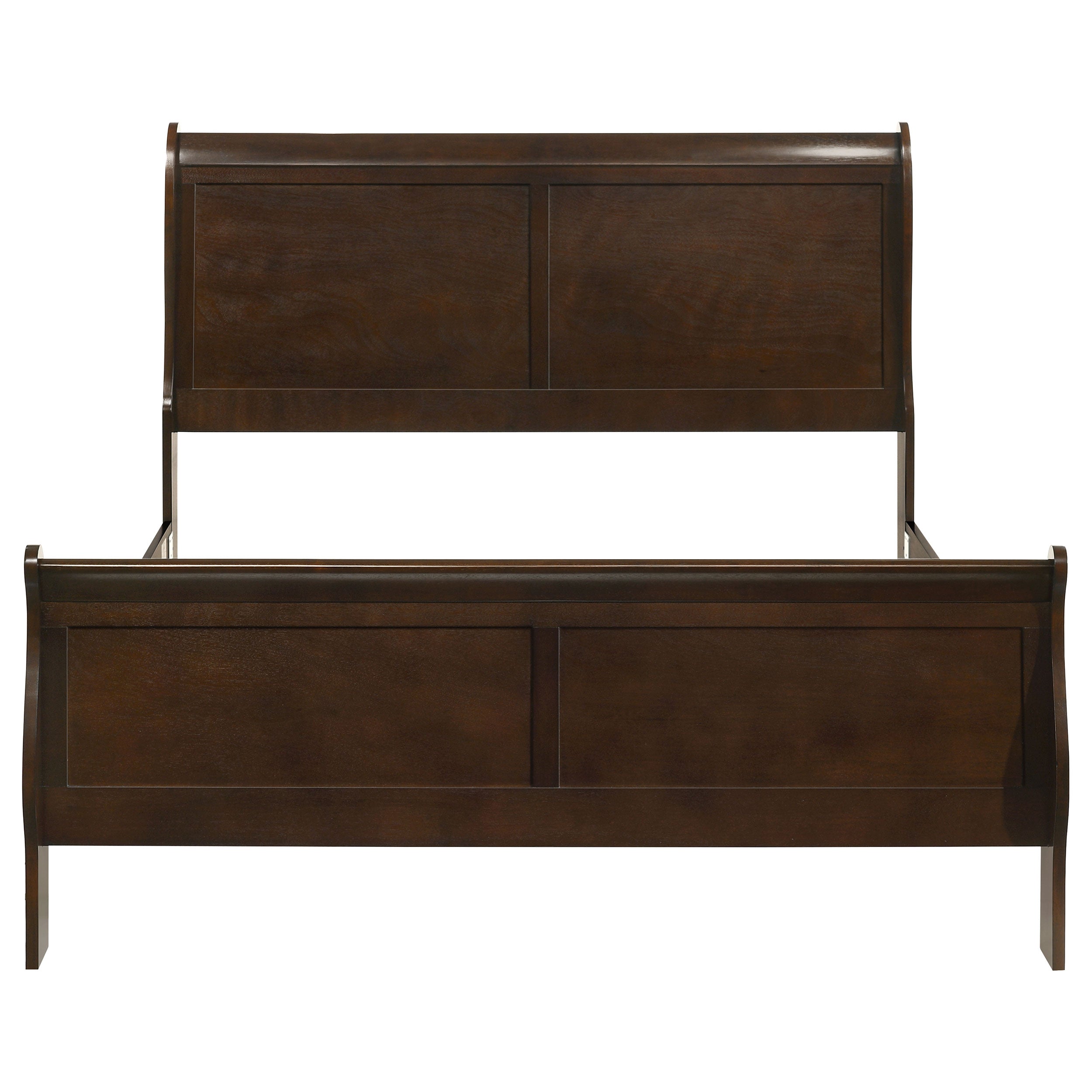 Louis Philippe Wood Queen Sleigh Bed Cappuccino — view 4