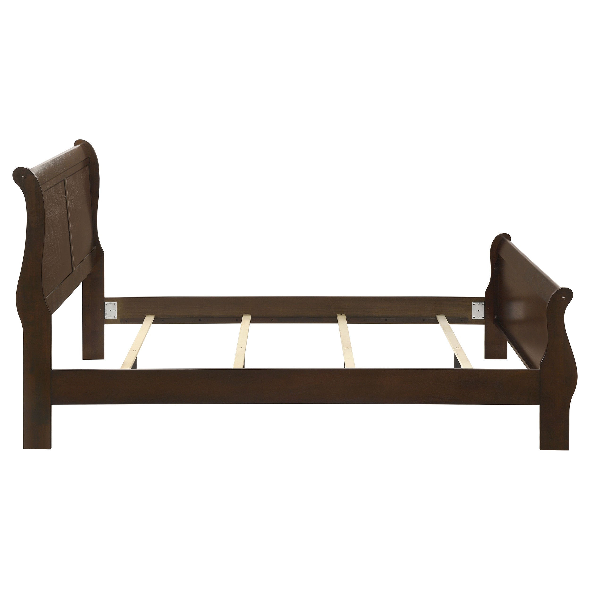 Louis Philippe Wood Queen Sleigh Bed Cappuccino — view 6