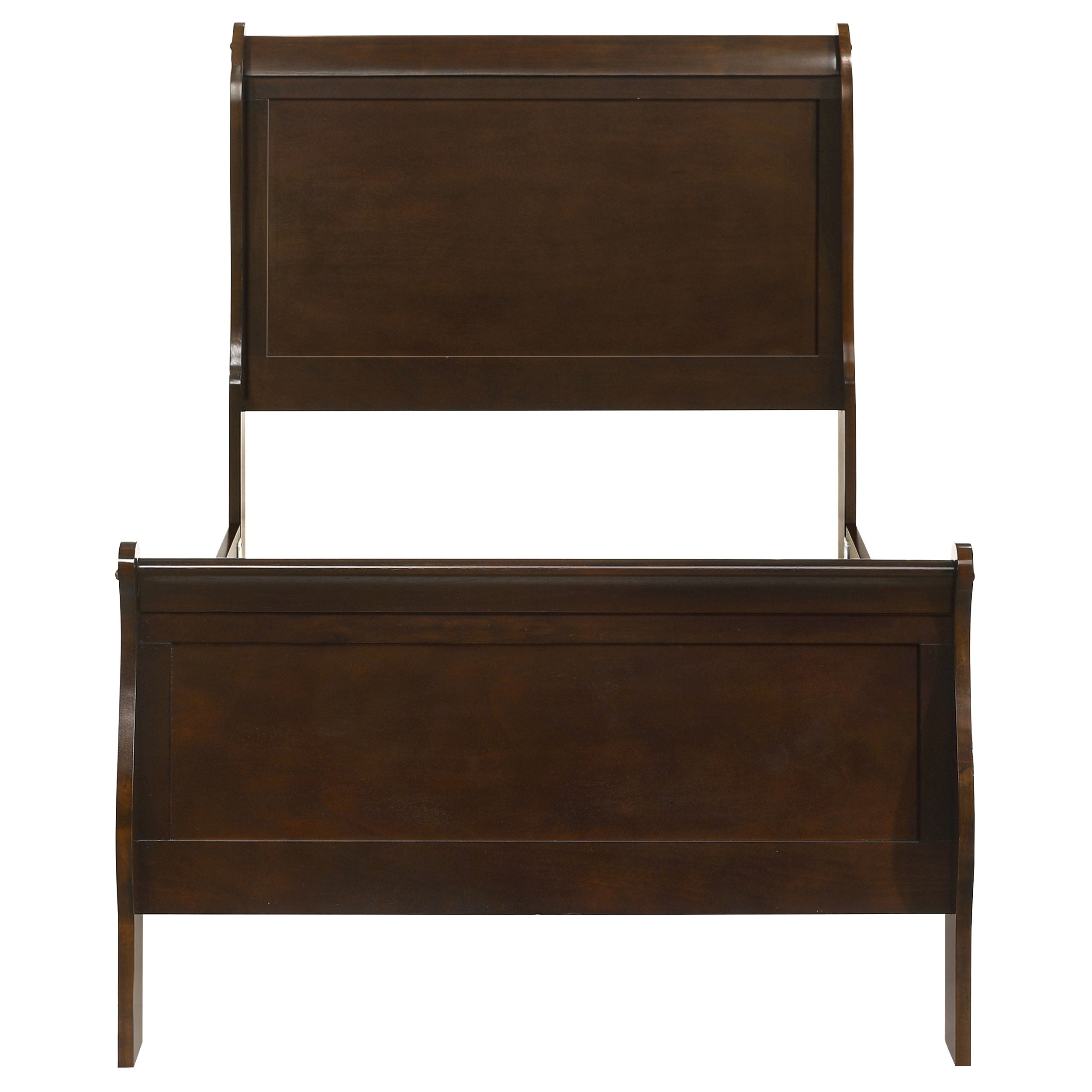 Louis Philippe Wood Twin Sleigh Bed Cappuccino — view 4