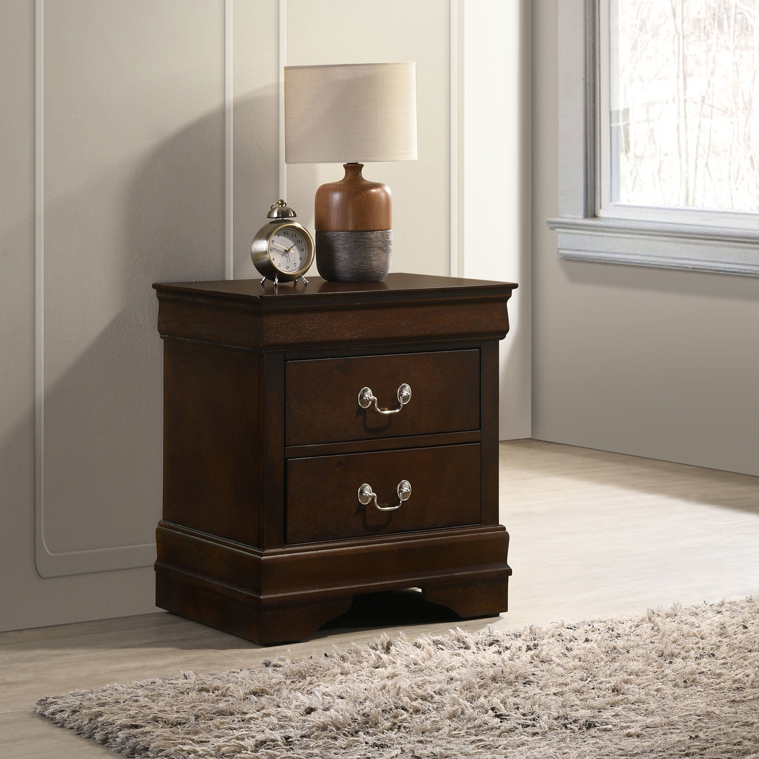 Louis Philippe 2-drawer Nightstand Cappuccino — view 2