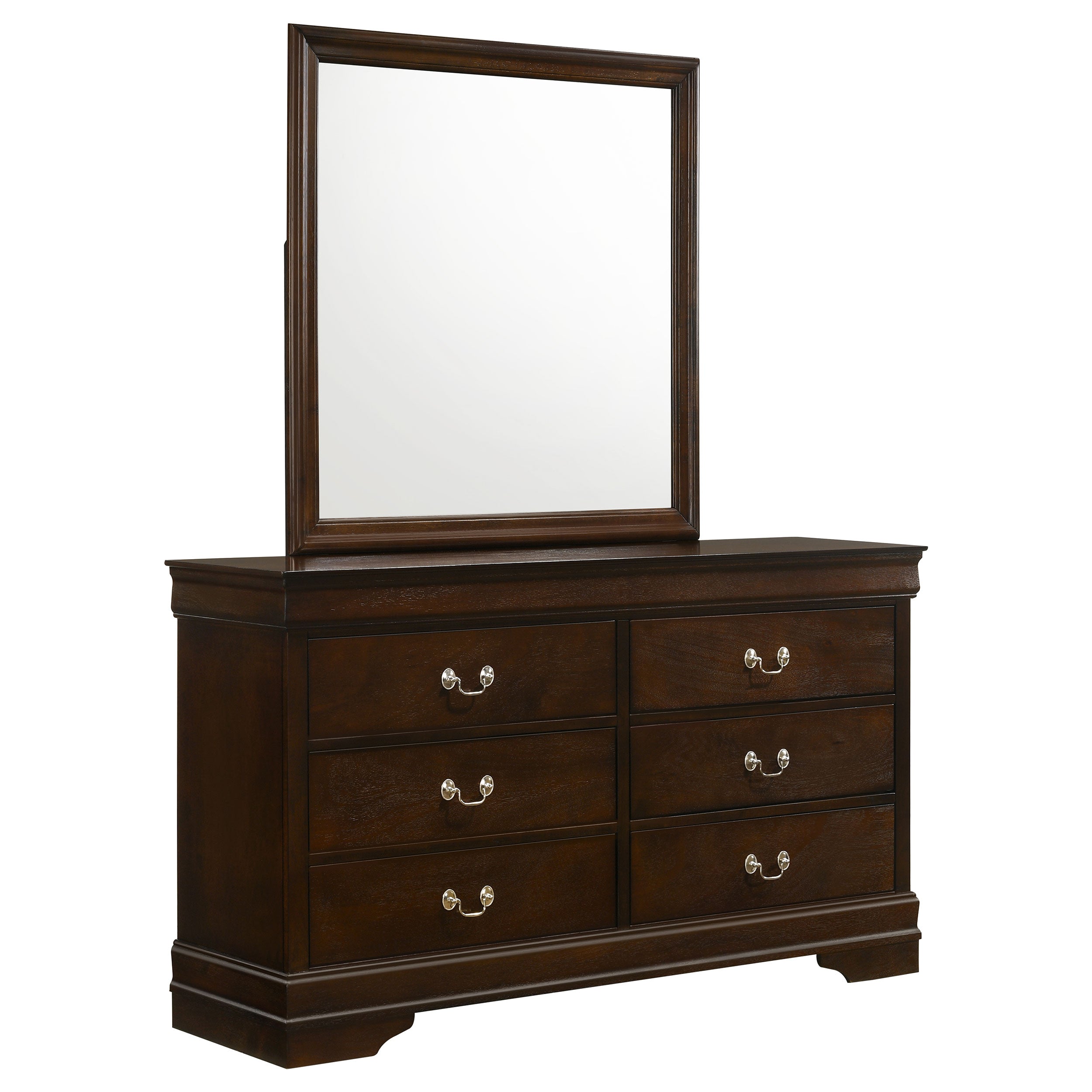 Louis Philippe 6-drawer Dresser with Mirror Cappuccino — view 1