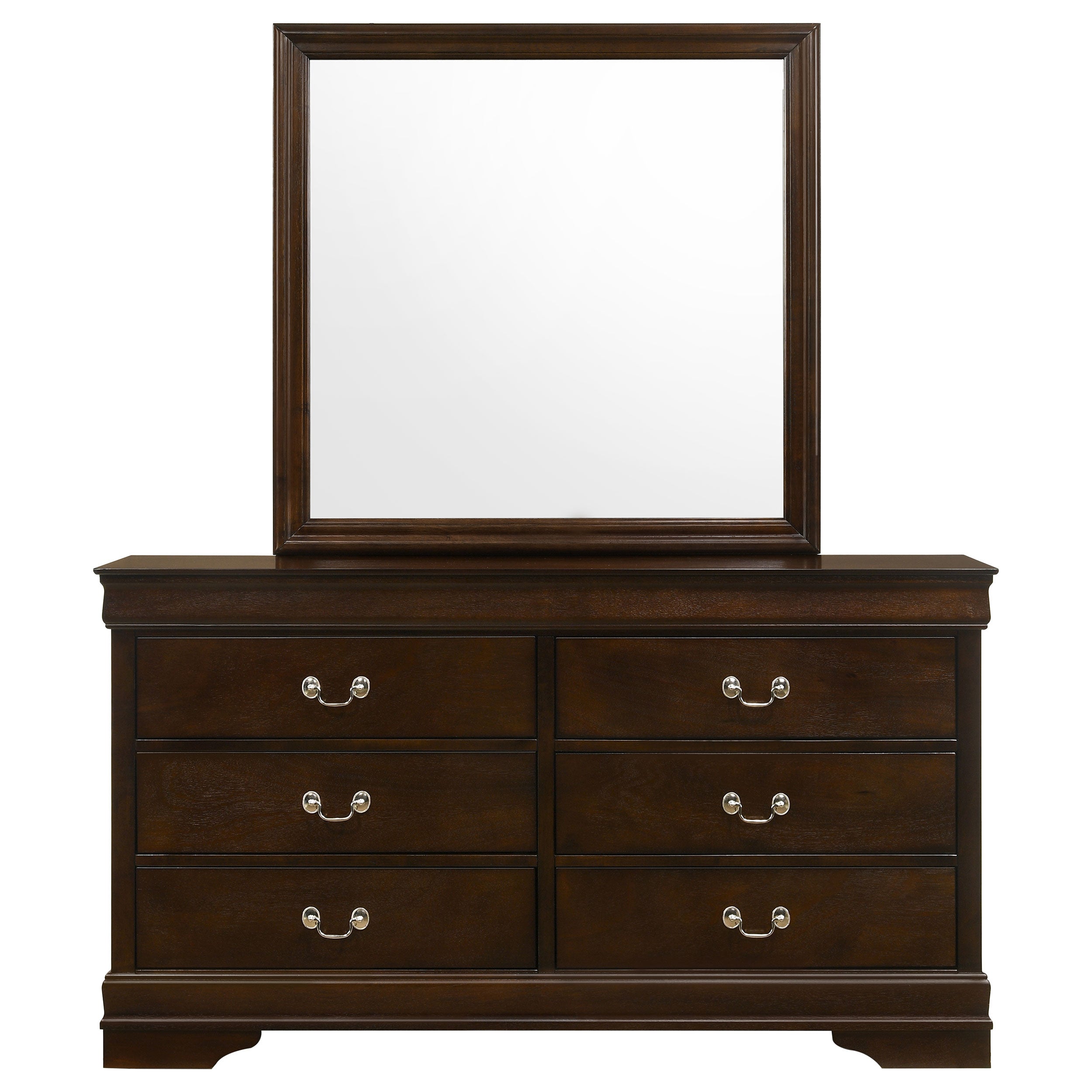 Louis Philippe 6-drawer Dresser with Mirror Cappuccino — view 3