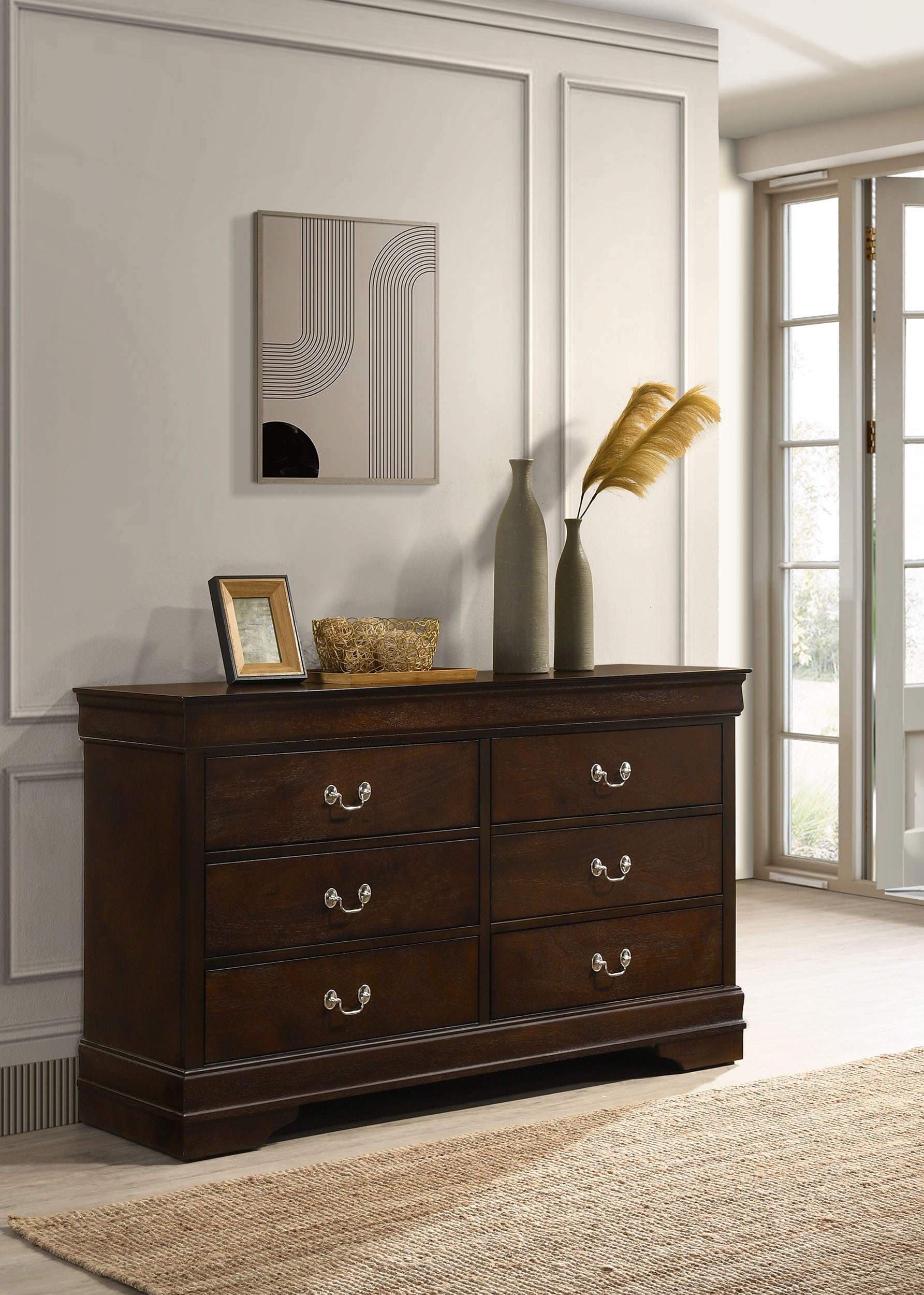 Louis Philippe 6-drawer Dresser Cappuccino — view 2