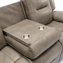 3 Seater Home Theater Recliner Manual Recliner Chair With A LED Light Strip Two Built-In Cup Holders For Living Room