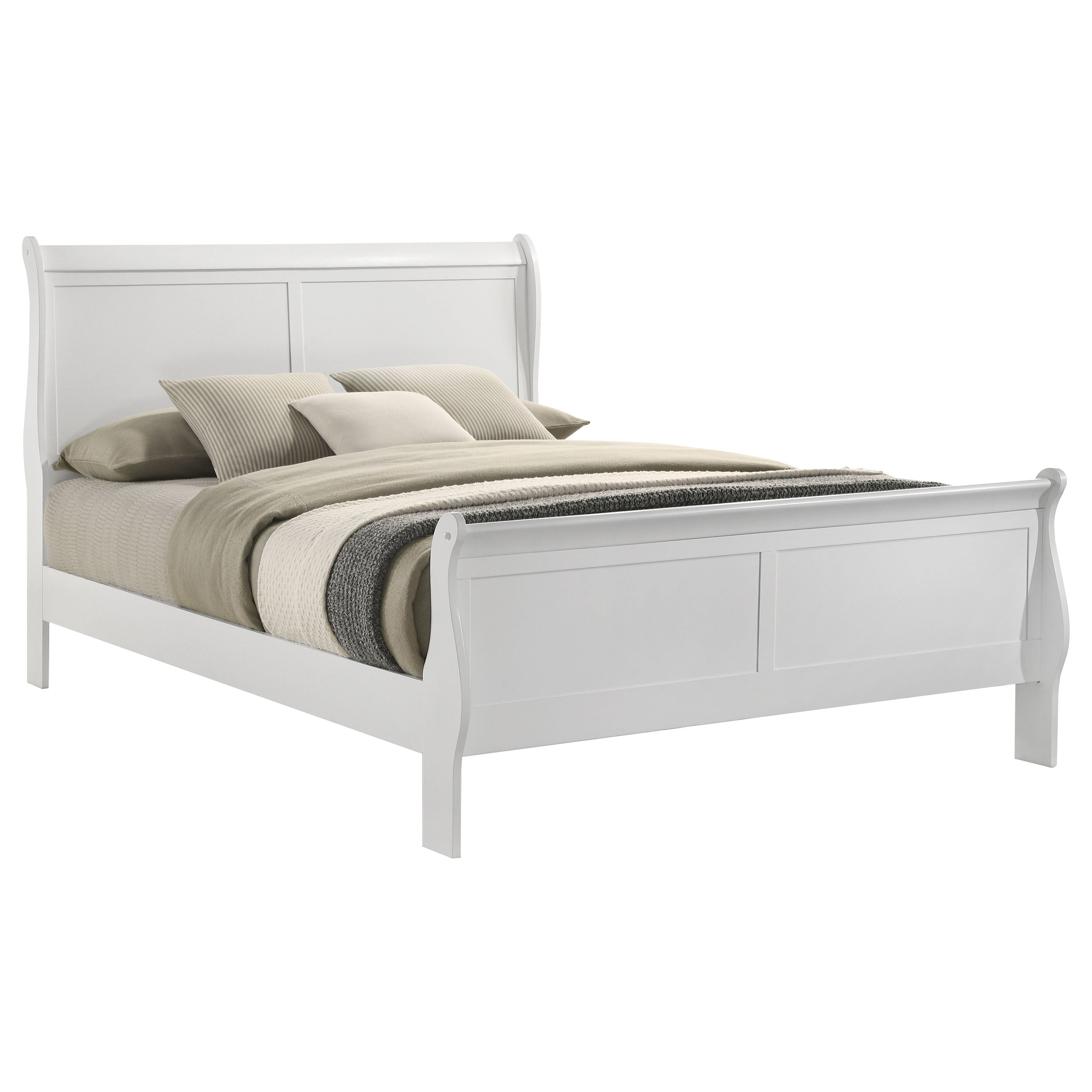 Louis Philippe 47-inch Full Sleigh Panel Bed White — view 3