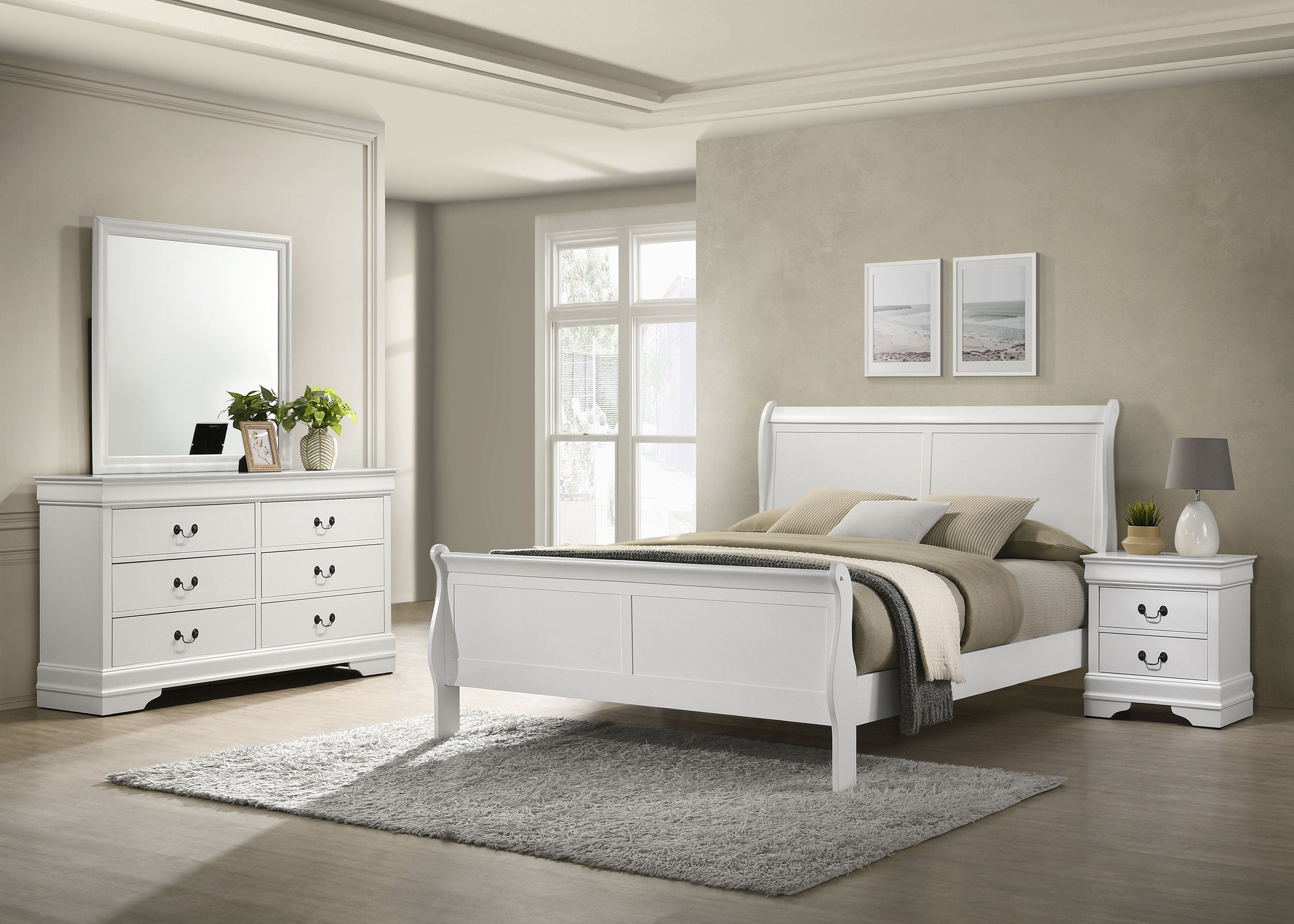 Louis Philippe 4-piece Queen Bedroom Set White — view 1