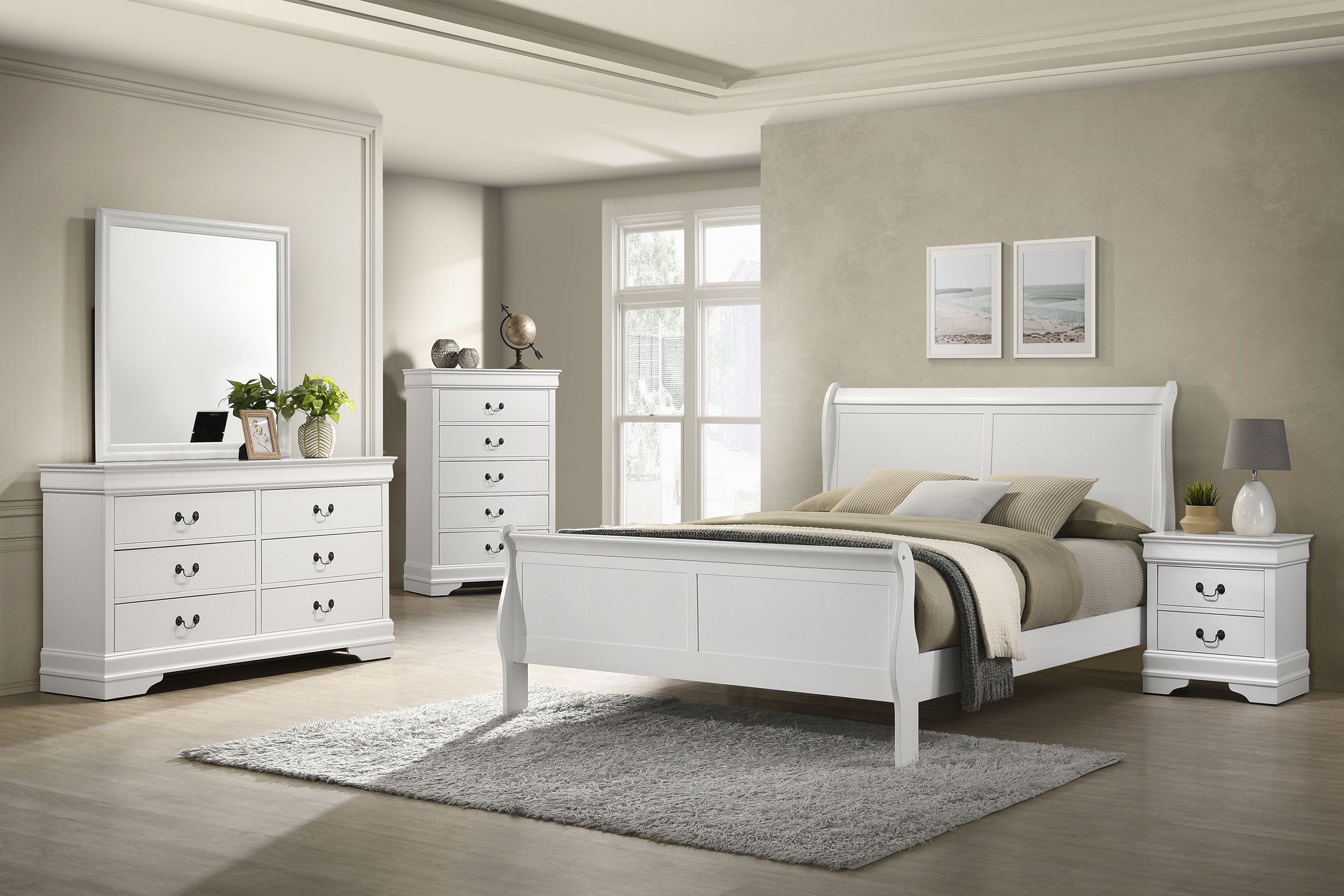 Louis Philippe 5-piece Queen Bedroom Set White — view 1