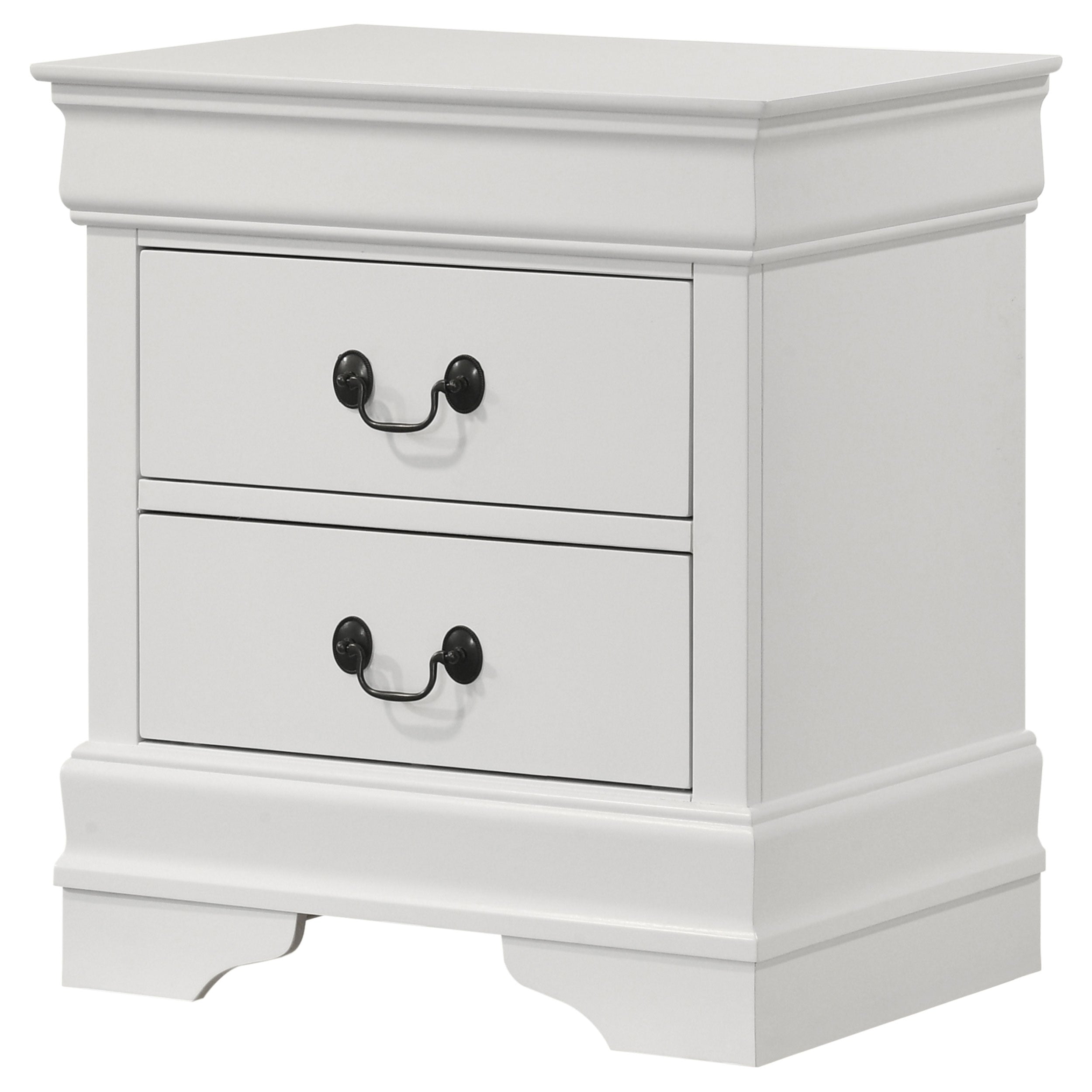 Louis Philippe 2-drawer Nightstand Bedside Table White — view 4