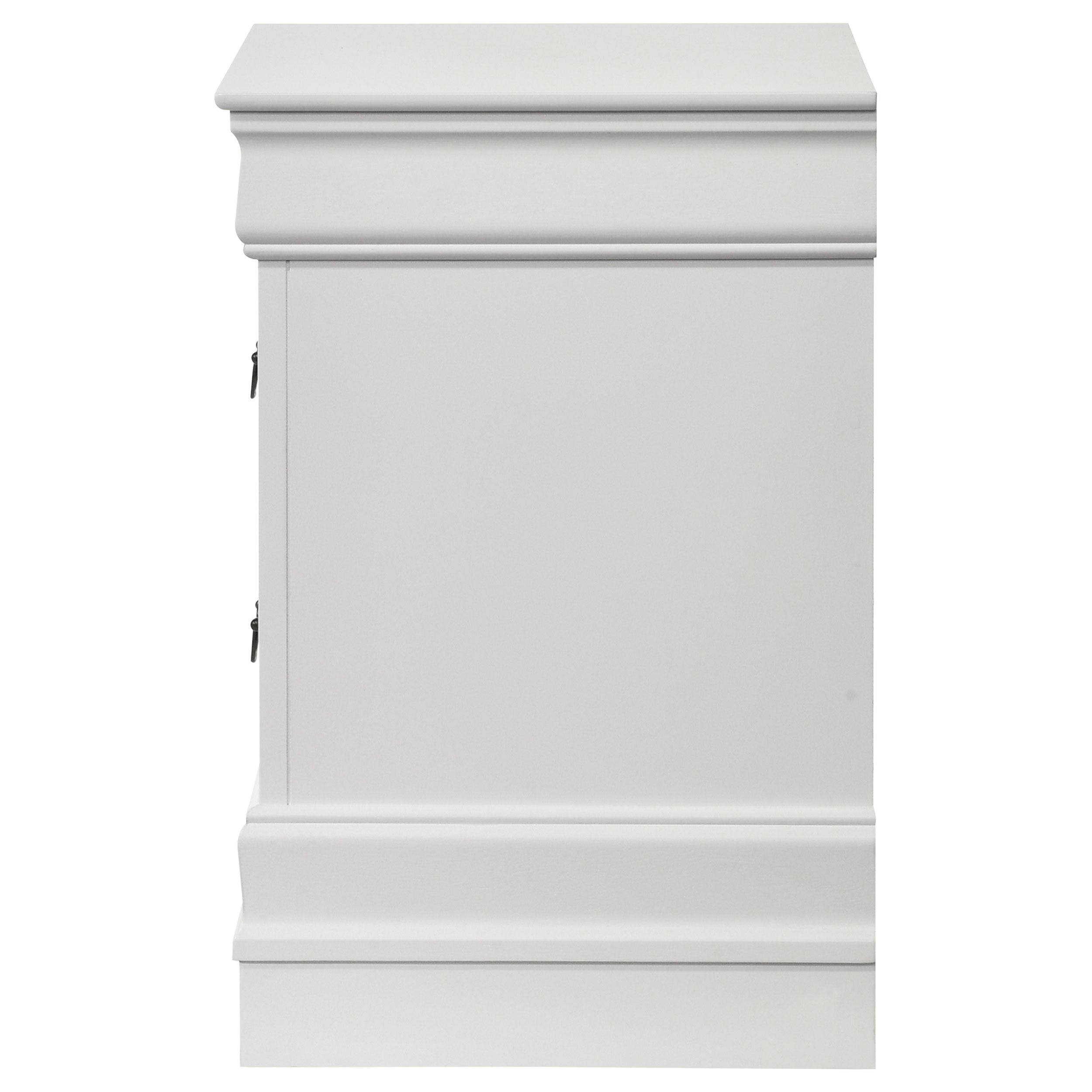 Louis Philippe 2-drawer Nightstand Bedside Table White — view 5