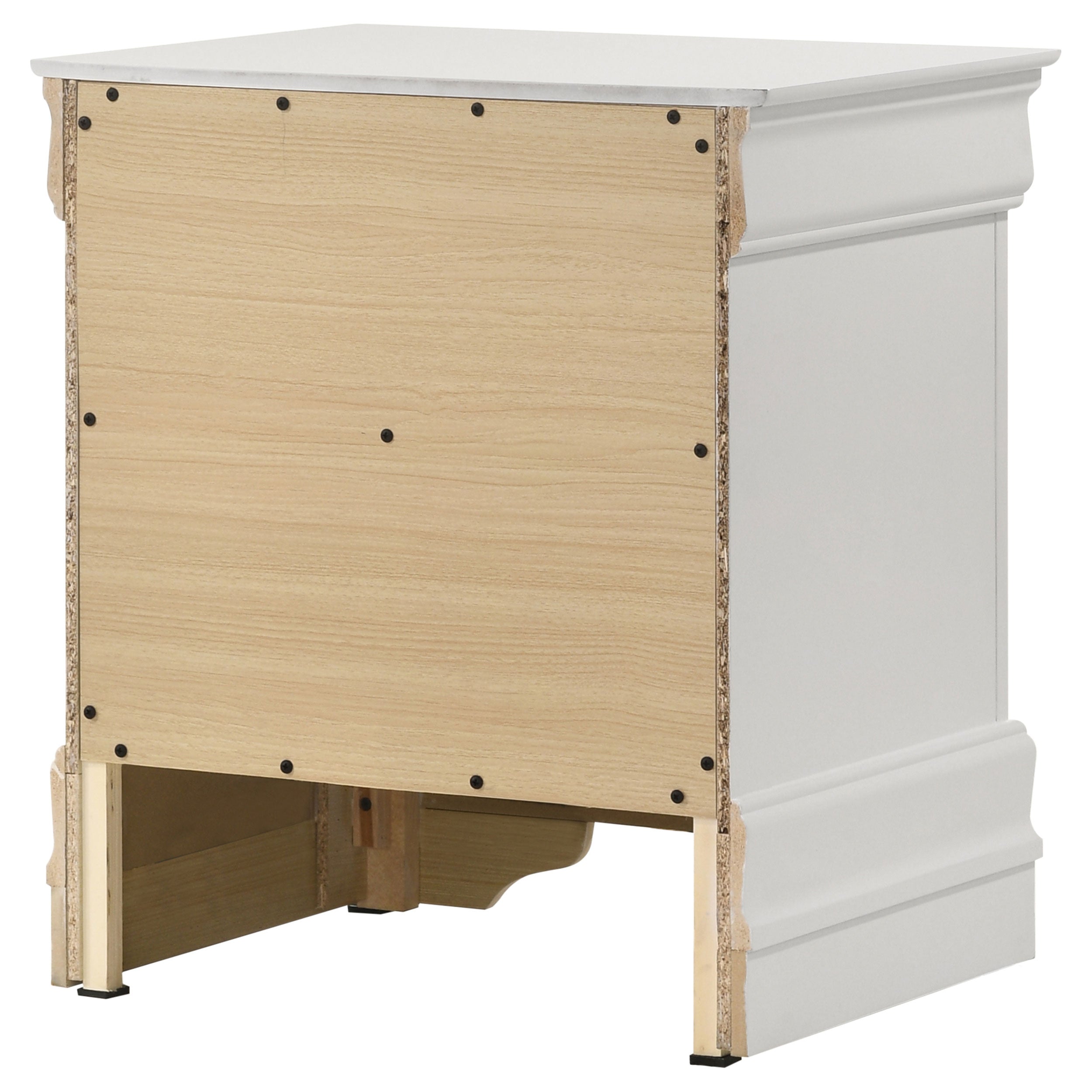 Louis Philippe 2-drawer Nightstand Bedside Table White — view 8
