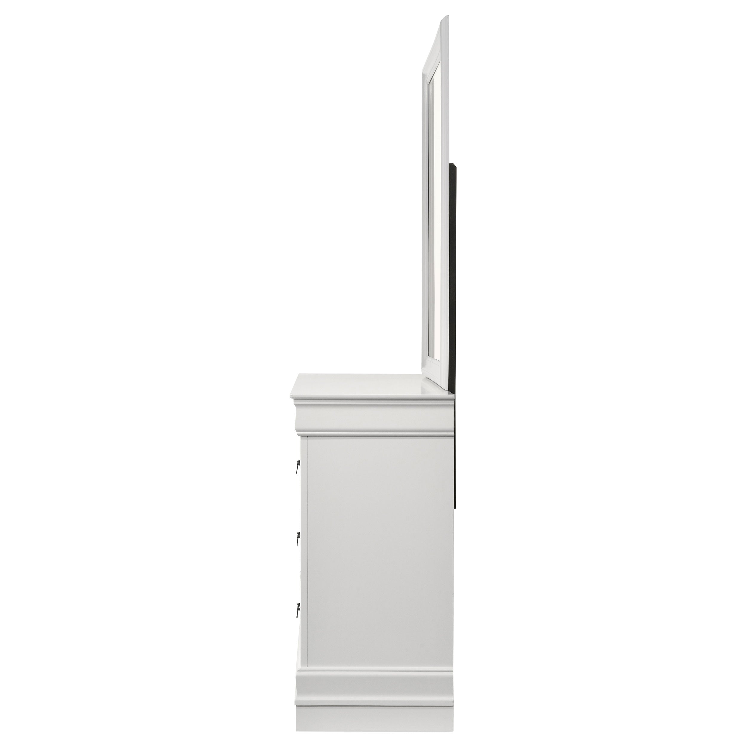 Louis Philippe 6-drawer Dresser and Mirror White — view 5
