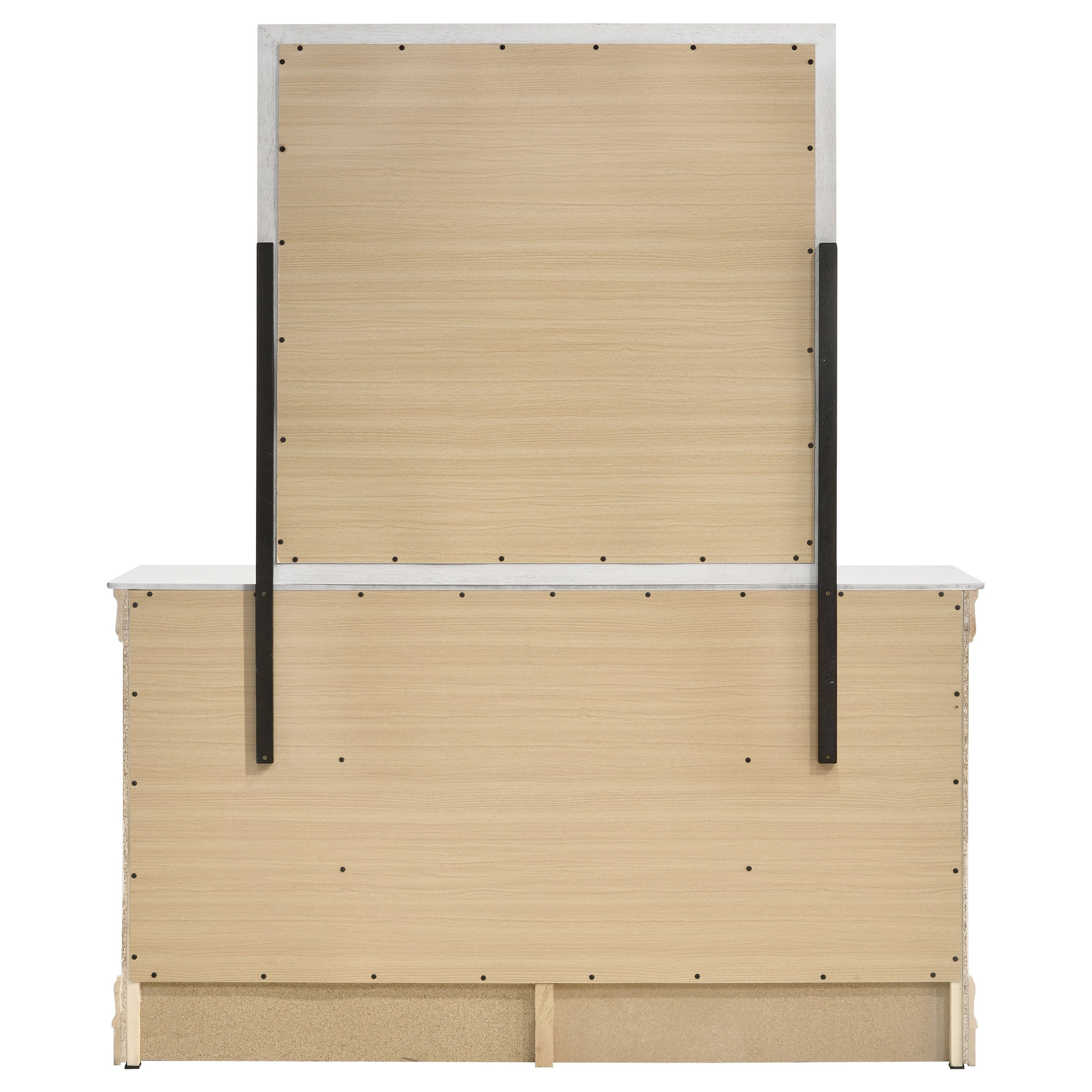 Louis Philippe 6-drawer Dresser and Mirror White — view 7