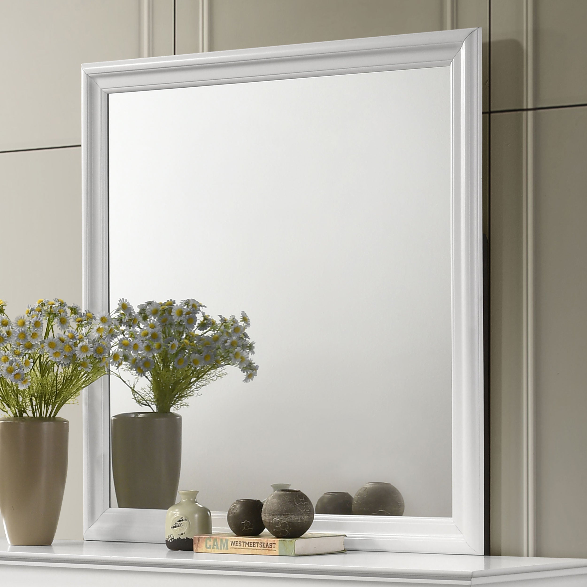Louis Philippe Dresser Mirror White — view 2