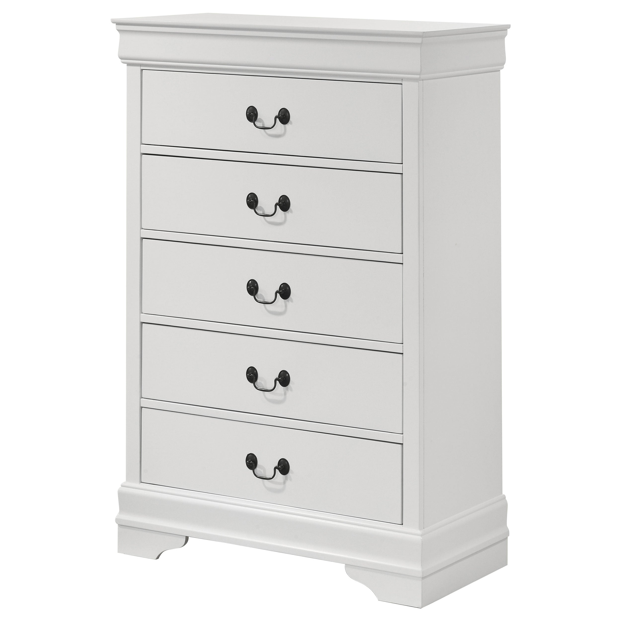 Louis Philippe 5-drawer Bedroom Chest White — view 4