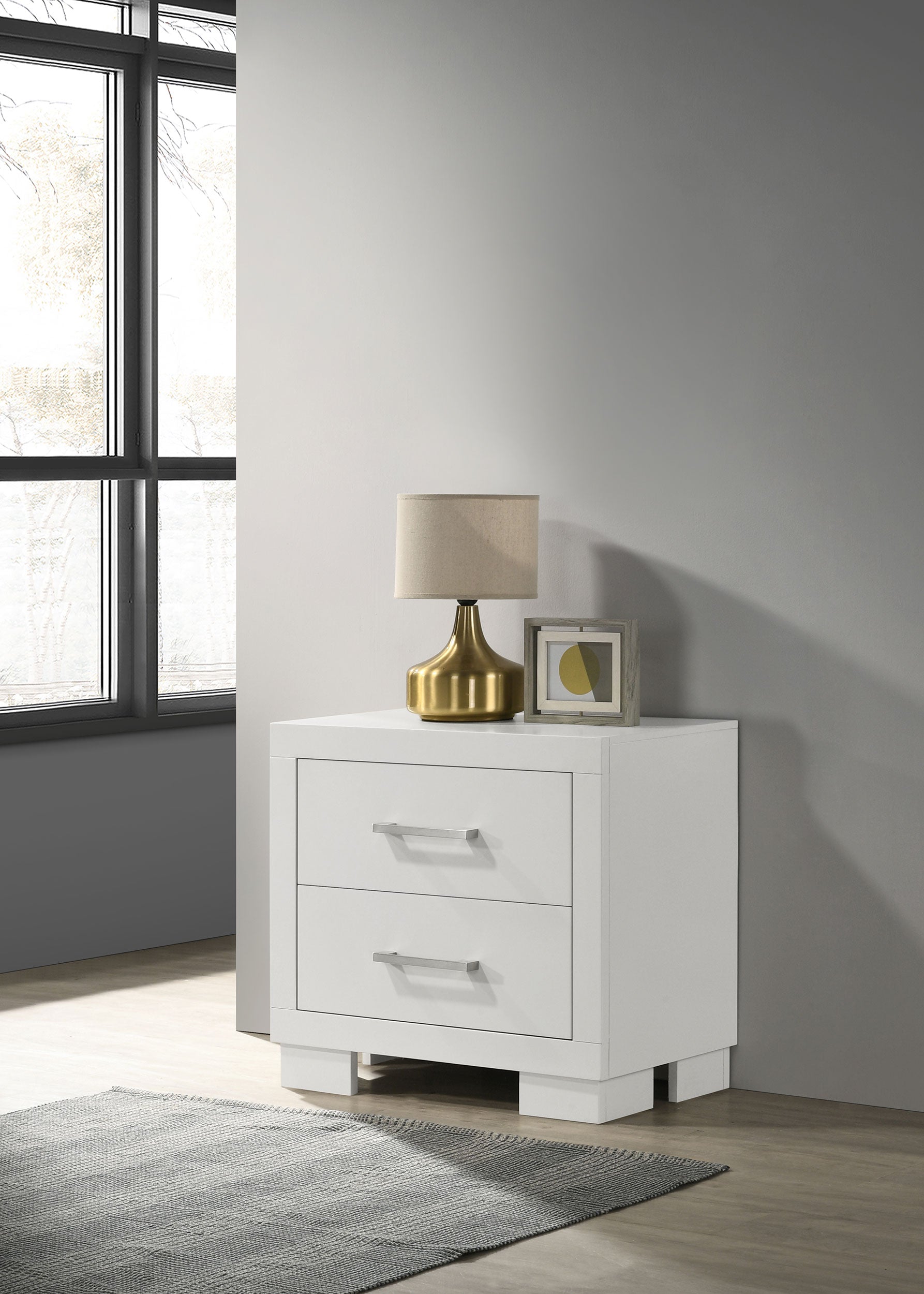 Jessica 2-drawer Nightstand Snow White — view 2