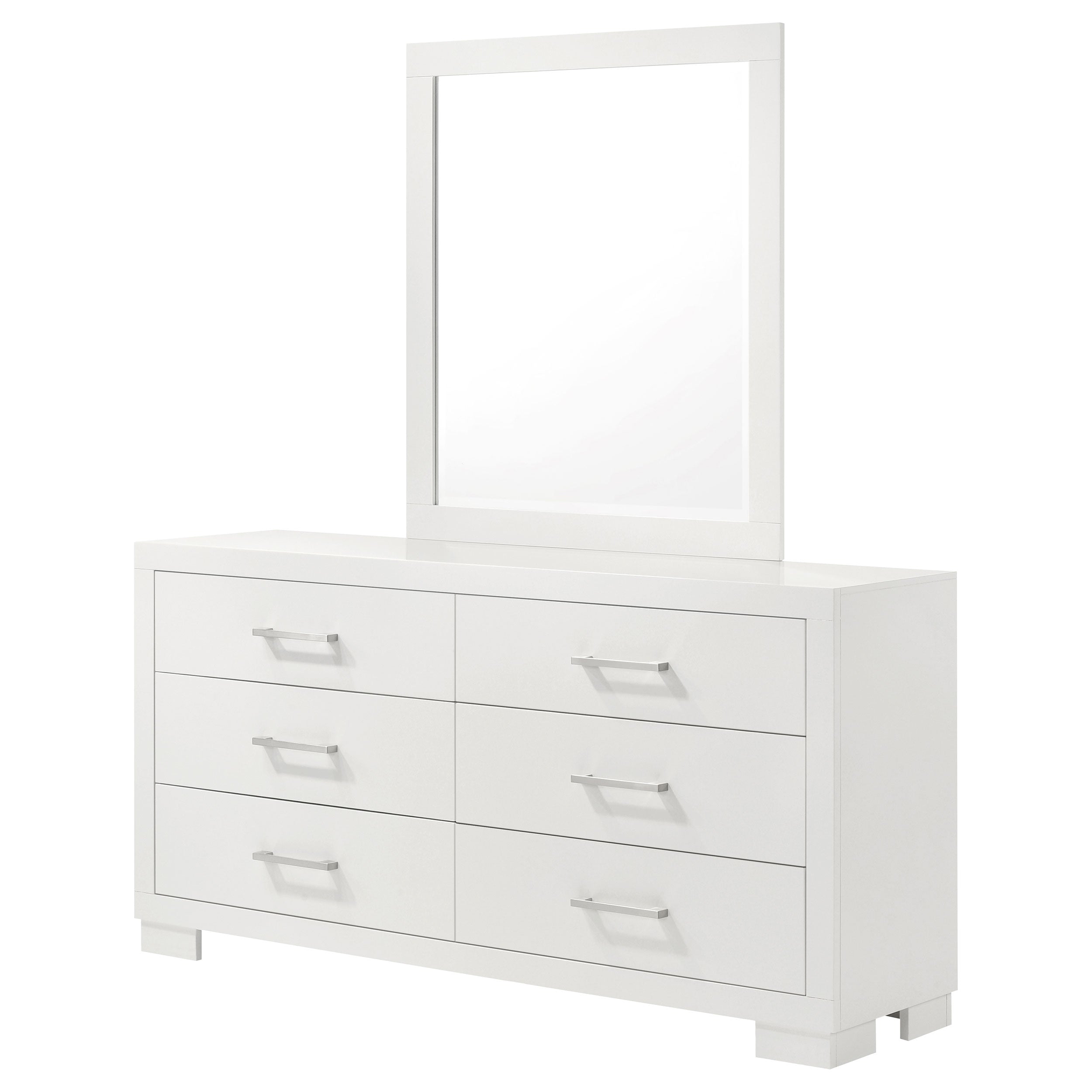 Jessica 6-drawer Dresser with Mirror Snow White — view 4