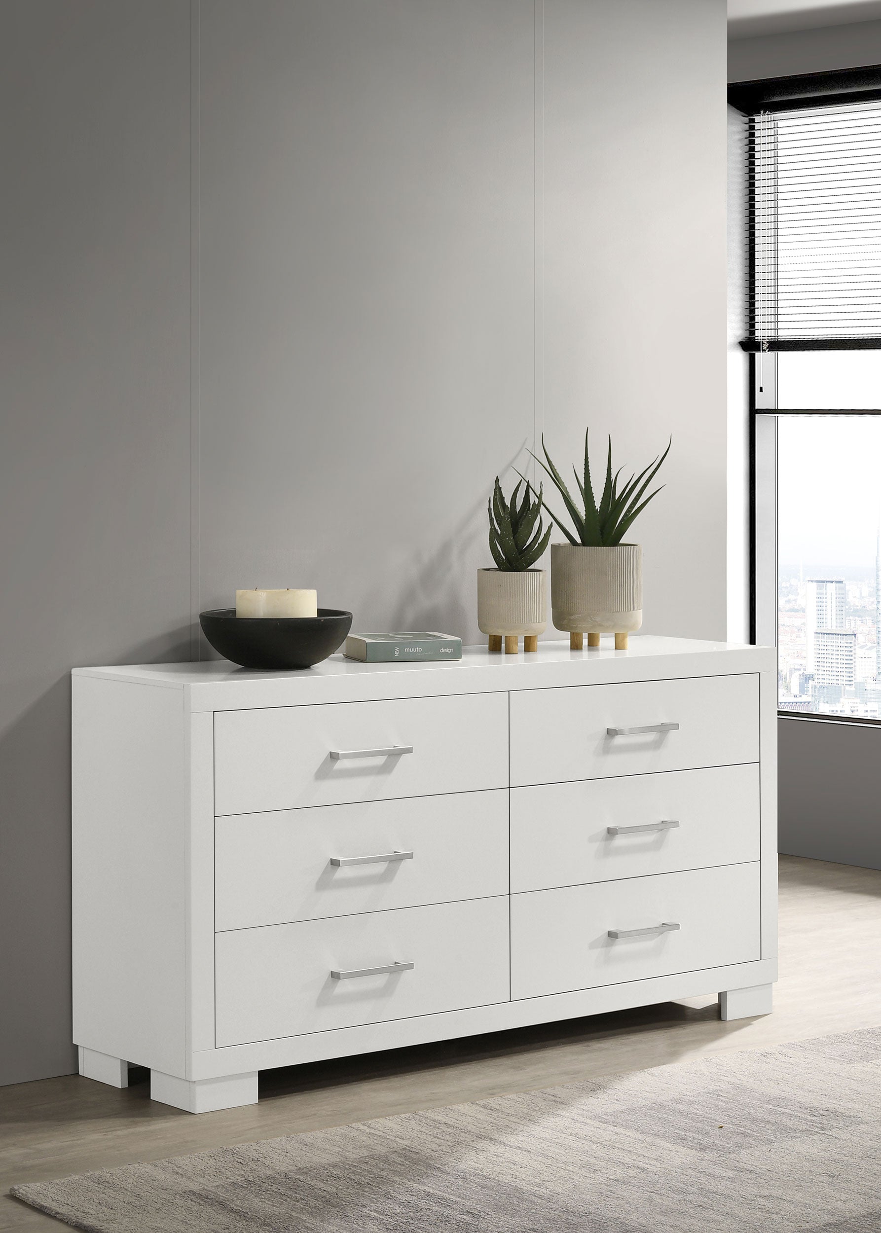 Jessica 6-drawer Dresser Snow White — view 2