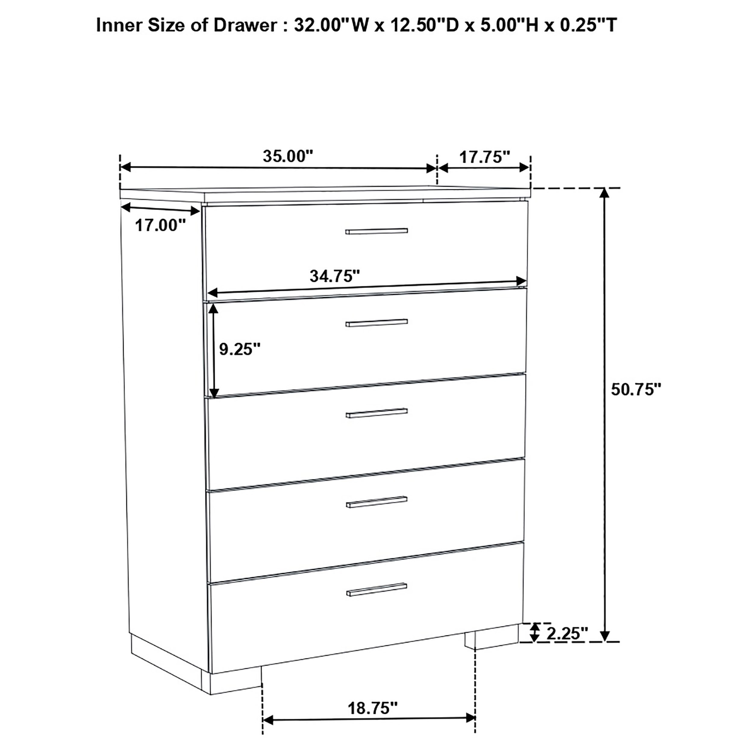 Felicity 5-piece Eastern King Bedroom Set White High Gloss — view 20