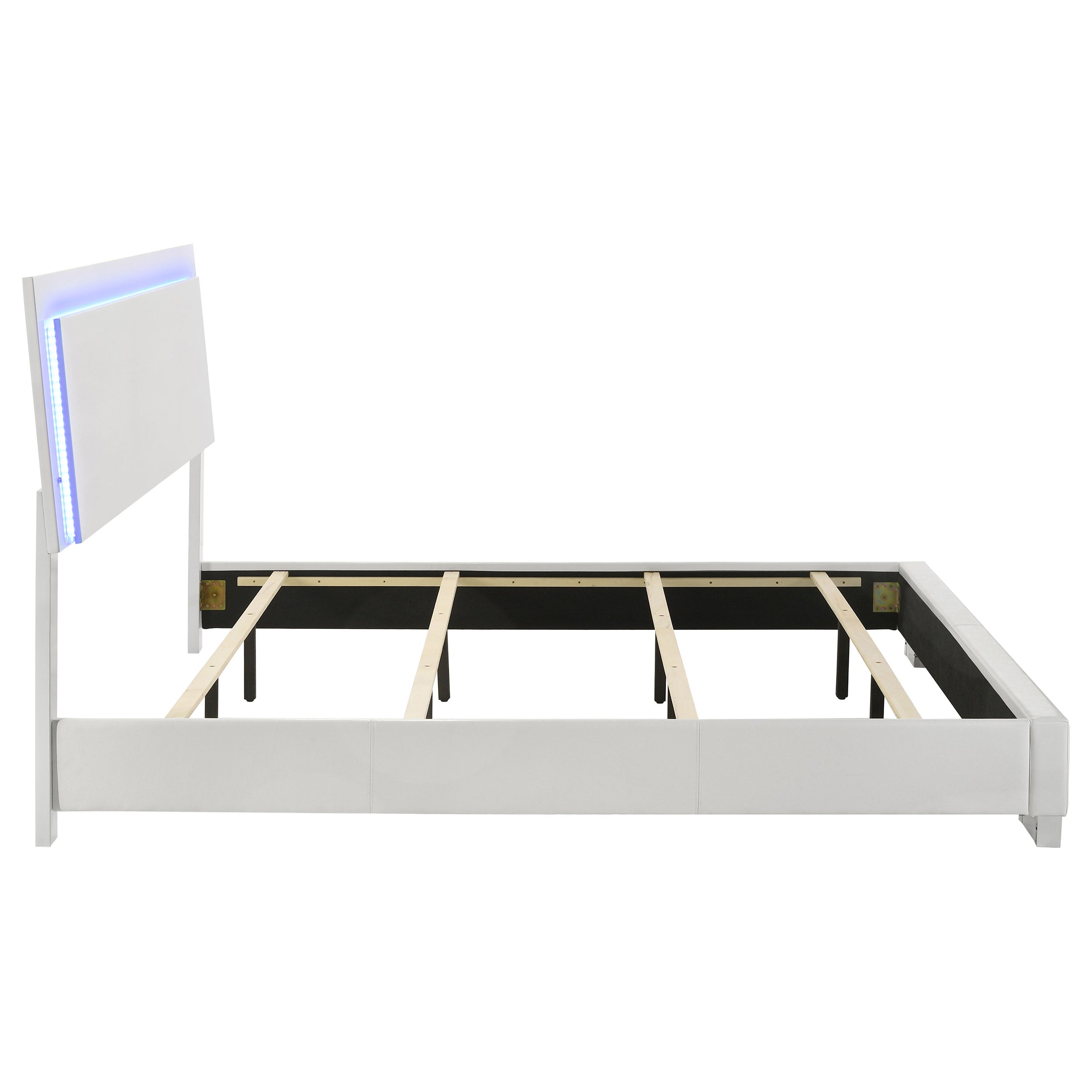 Felicity Wood Eastern King LED Panel Bed White High Gloss — view 6