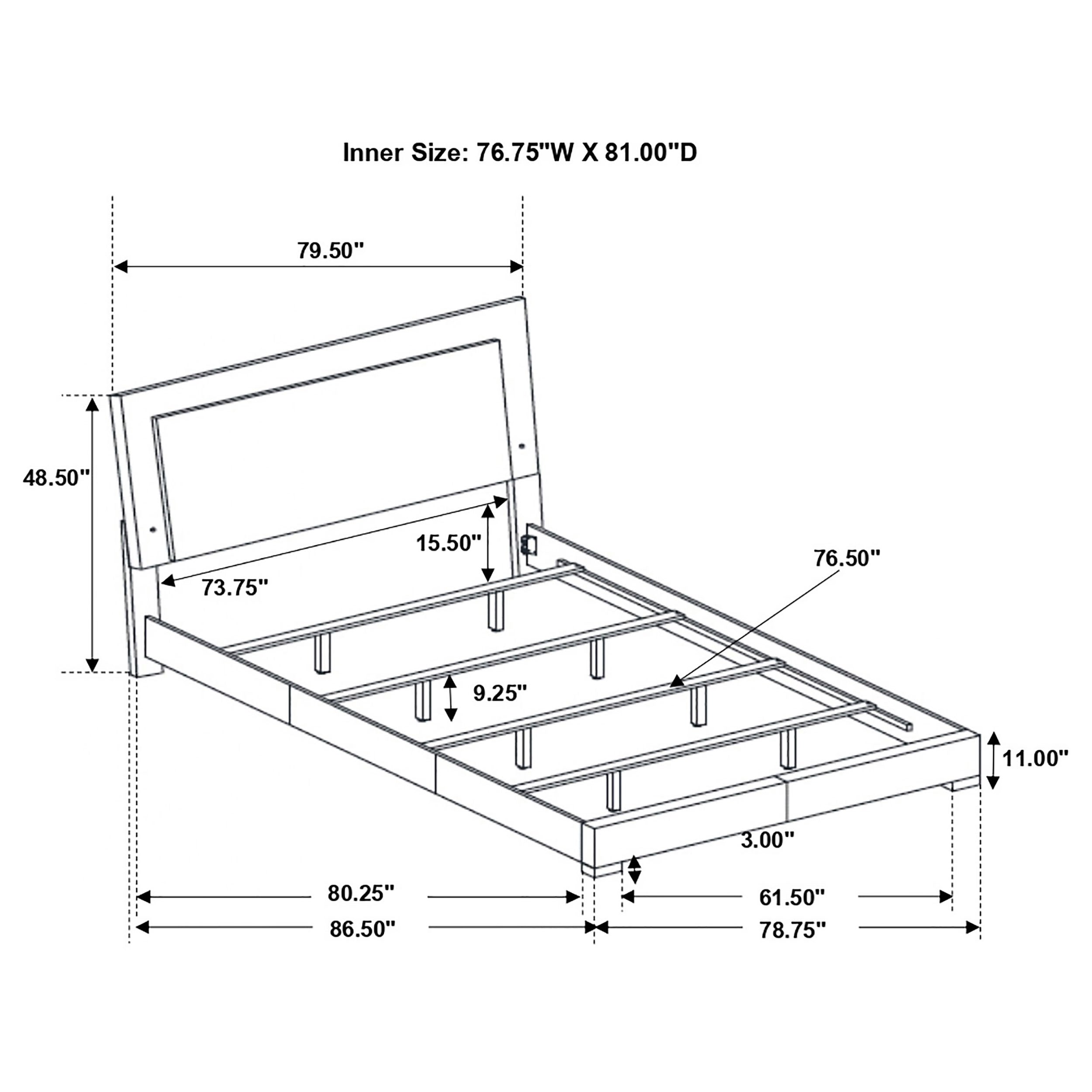 Felicity Wood Eastern King LED Panel Bed White High Gloss — view 8