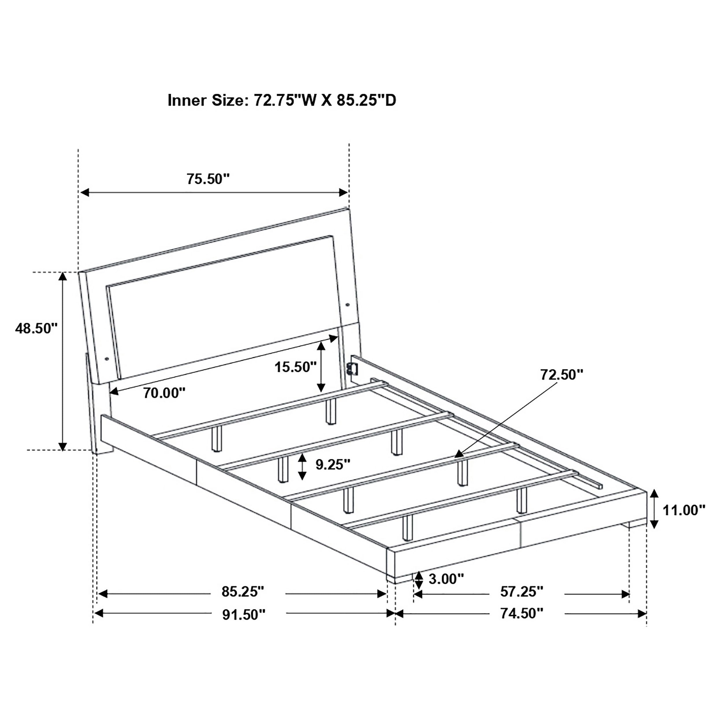 Felicity Wood California King LED Panel Bed White High Gloss — view 3