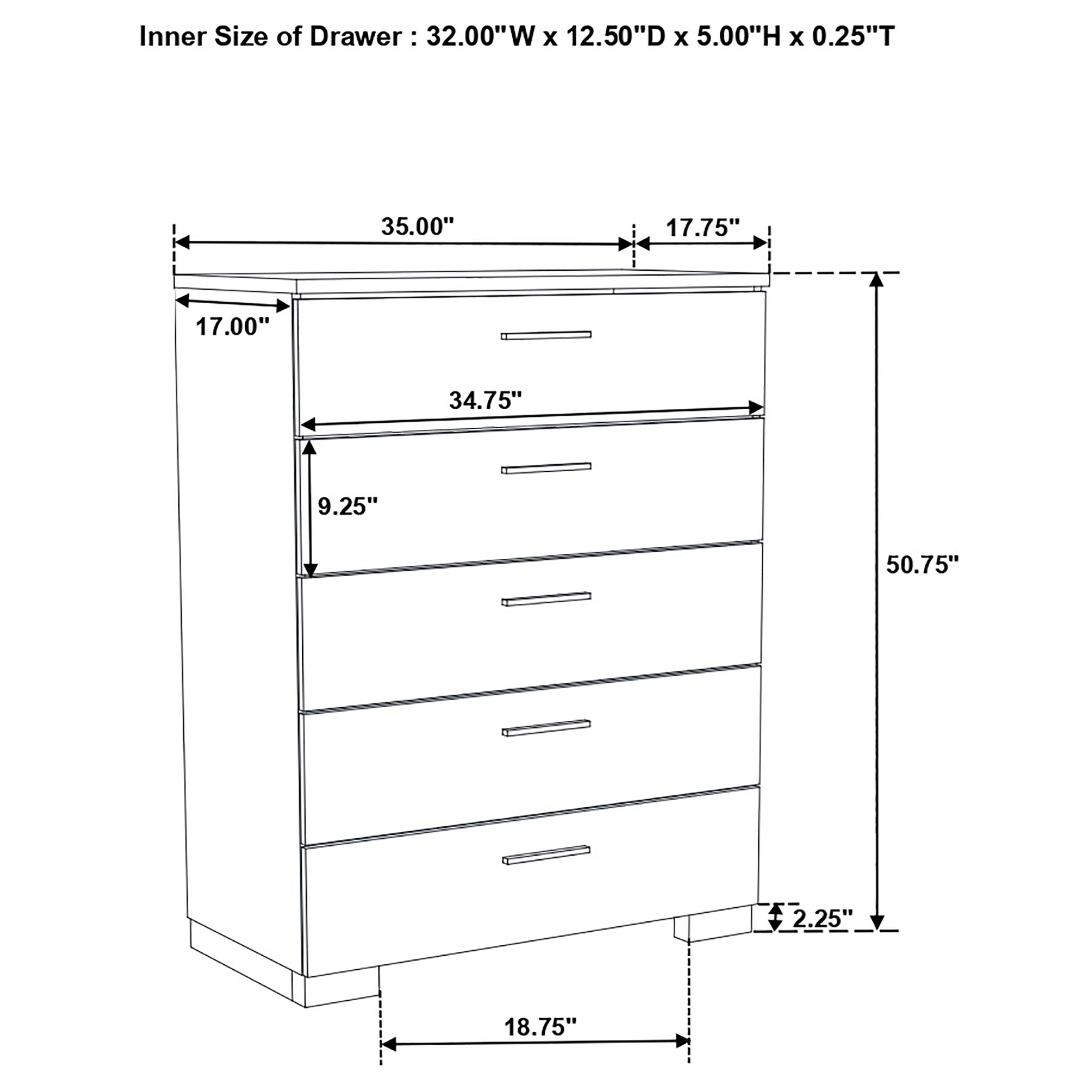 Felicity 5-piece Twin Bedroom Set White High Gloss — view 18