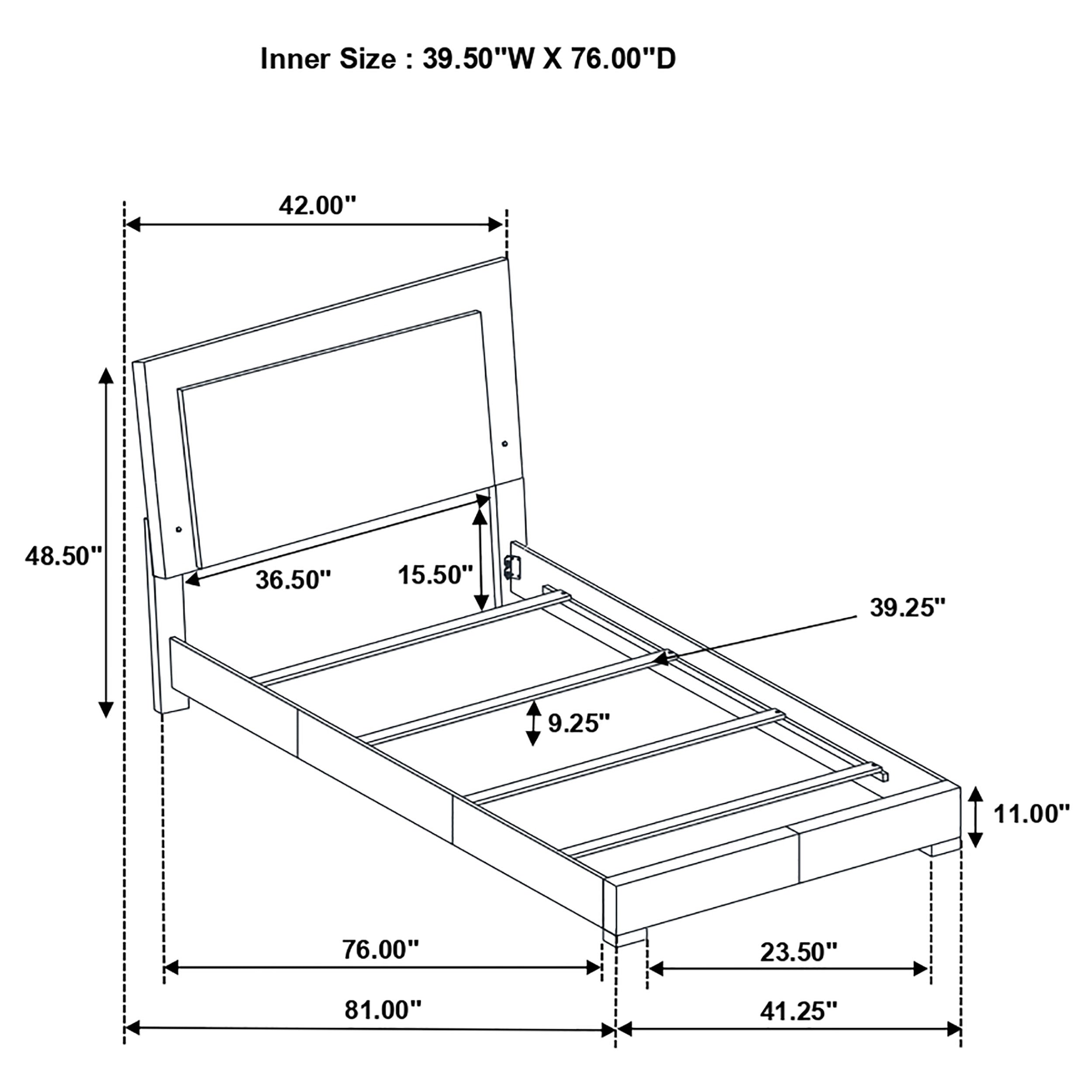 Felicity Wood Twin LED Panel Bed White High Gloss — view 9